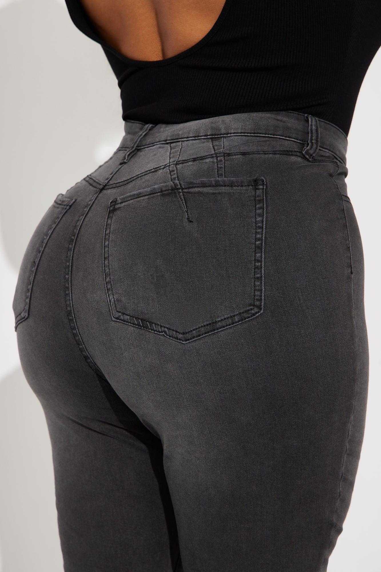 Stretch Curvy Ripped Skinny Jean - Black Product Image