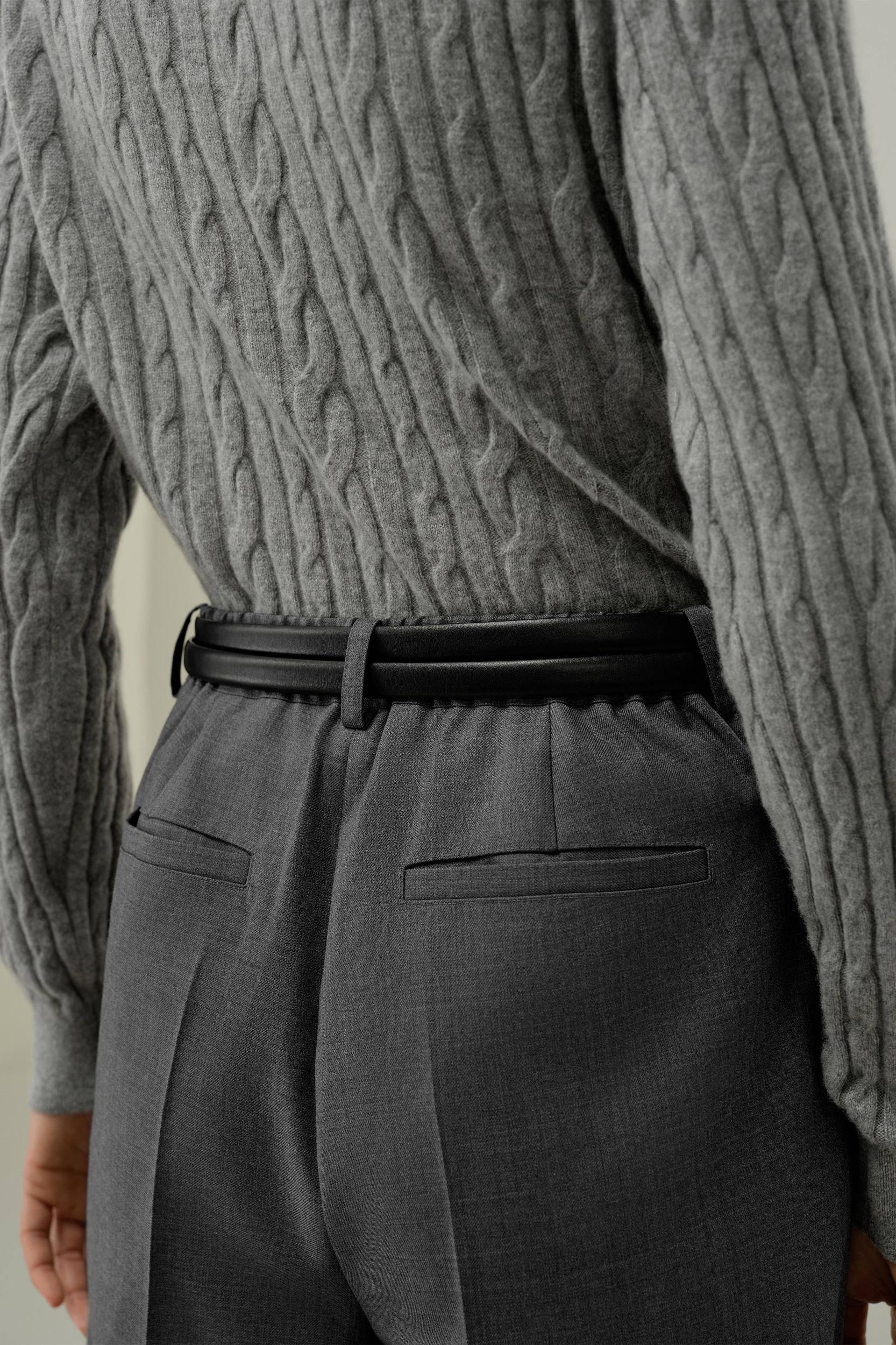 Slim Double-Strap Leather Belt Product Image