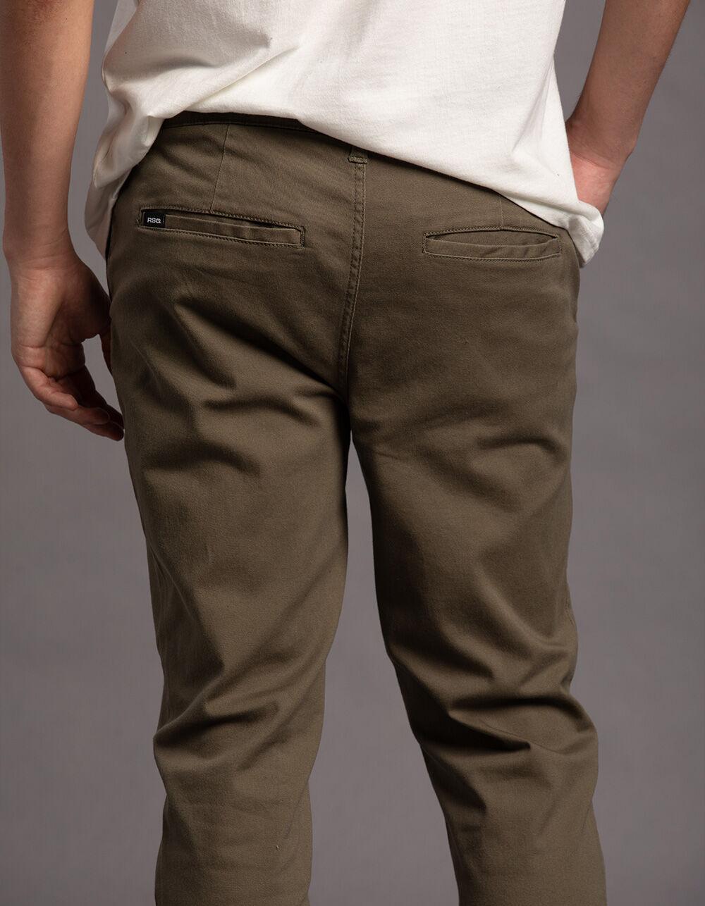 RSQ Mens Slim Taper Chino Pants - ARMY Product Image