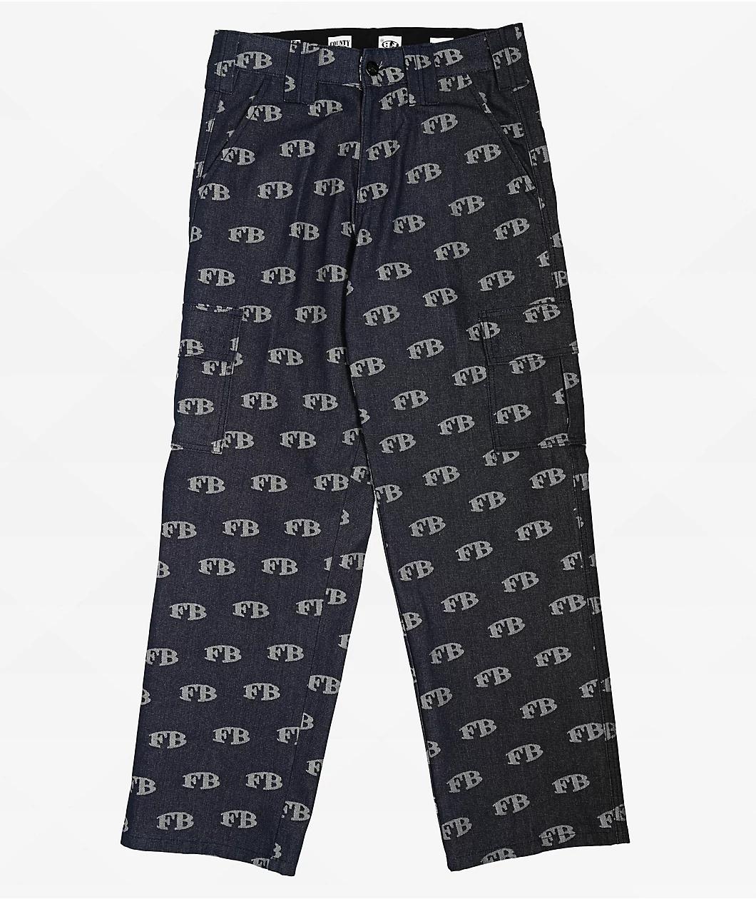 FB County All Over Print Blue Cargo Jeans Product Image