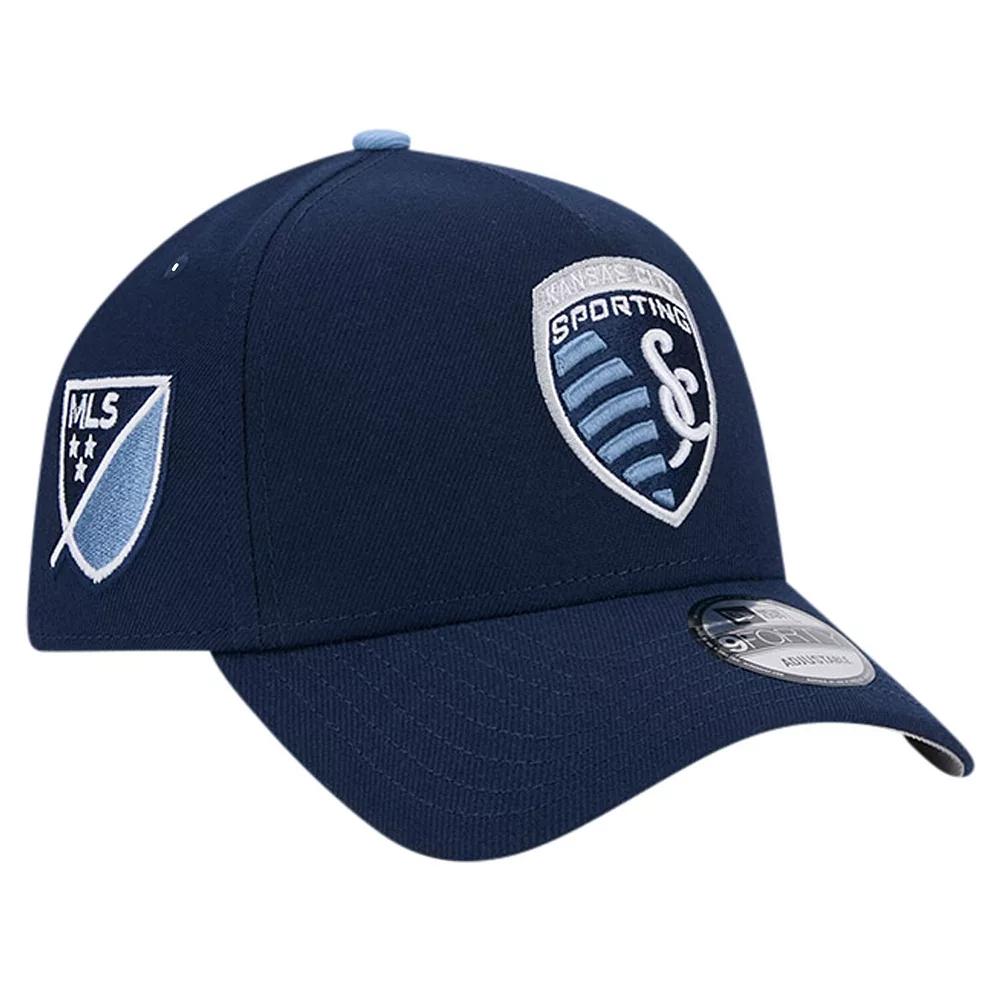 Men's New Era Navy Sporting Kansas City 2024 Kick Off Collection 9FORTY A-Frame Adjustable Hat, Blue Product Image