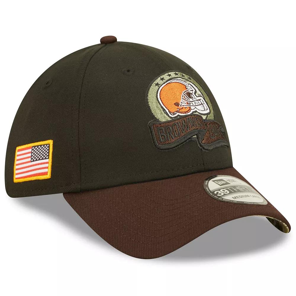 Men's New Era Black/Brown Cleveland Browns 2022 Salute To Service 39THIRTY Flex Hat, Size: Medium/Large Product Image