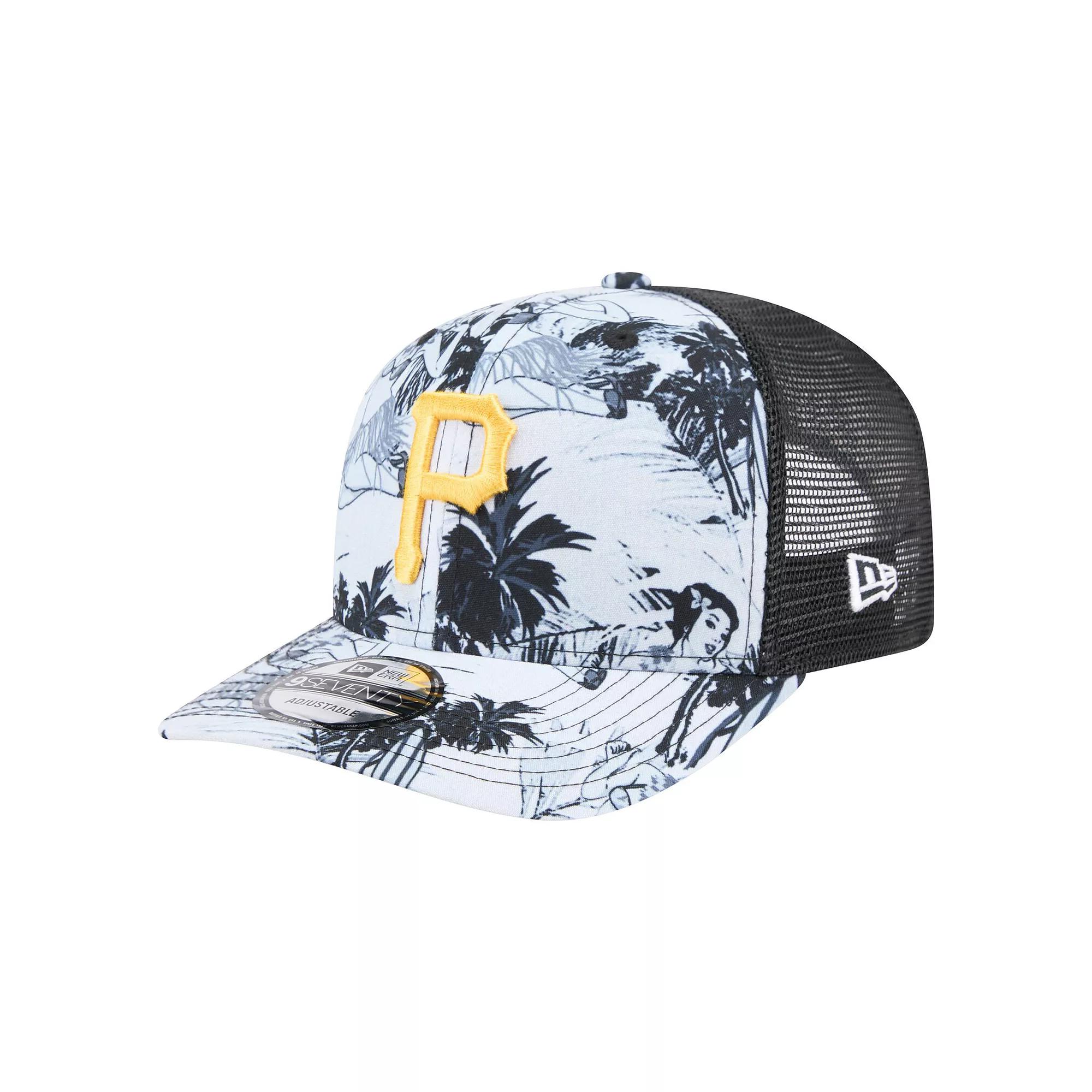 Men's New Era Black Pittsburgh Pirates Hula Trucker 9SEVENTY Adjustable Hat Product Image