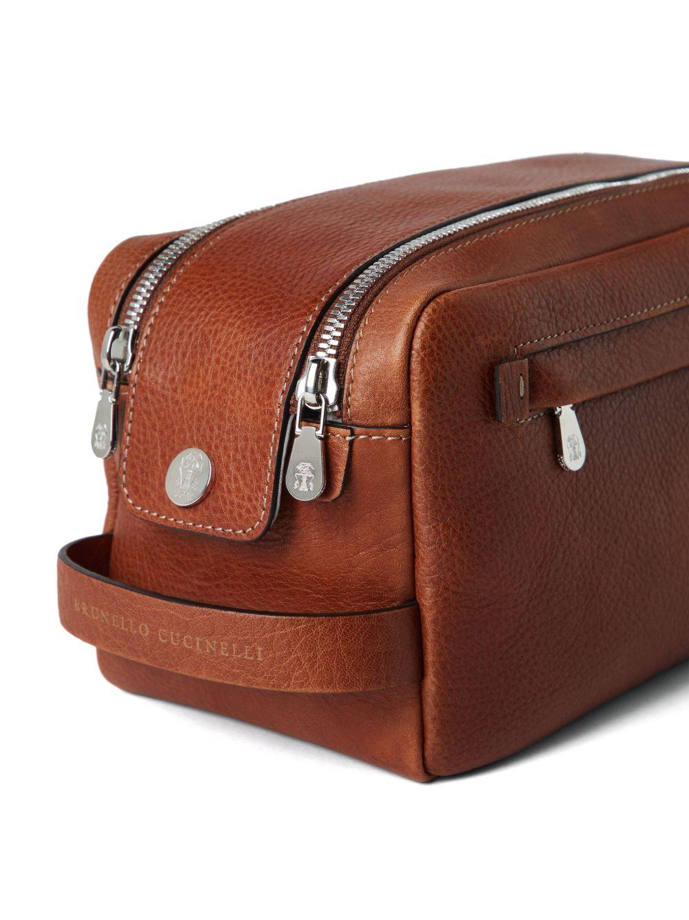 grained-leather wash bag Product Image