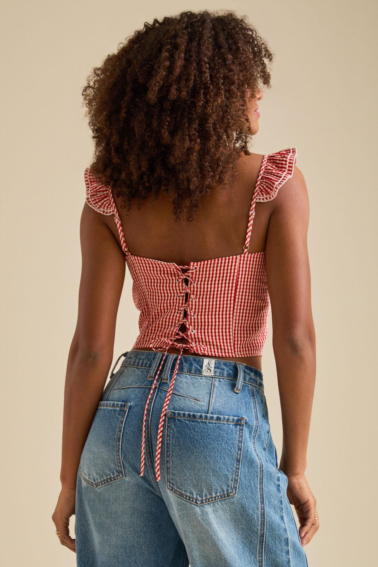 Karla Gingham Corset Top Product Image