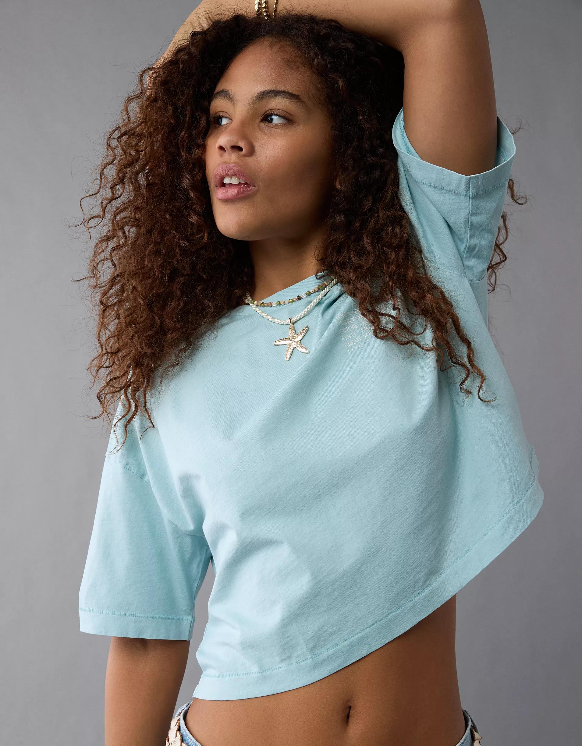 AE Boxy Cropped Graphic T-Shirt Product Image