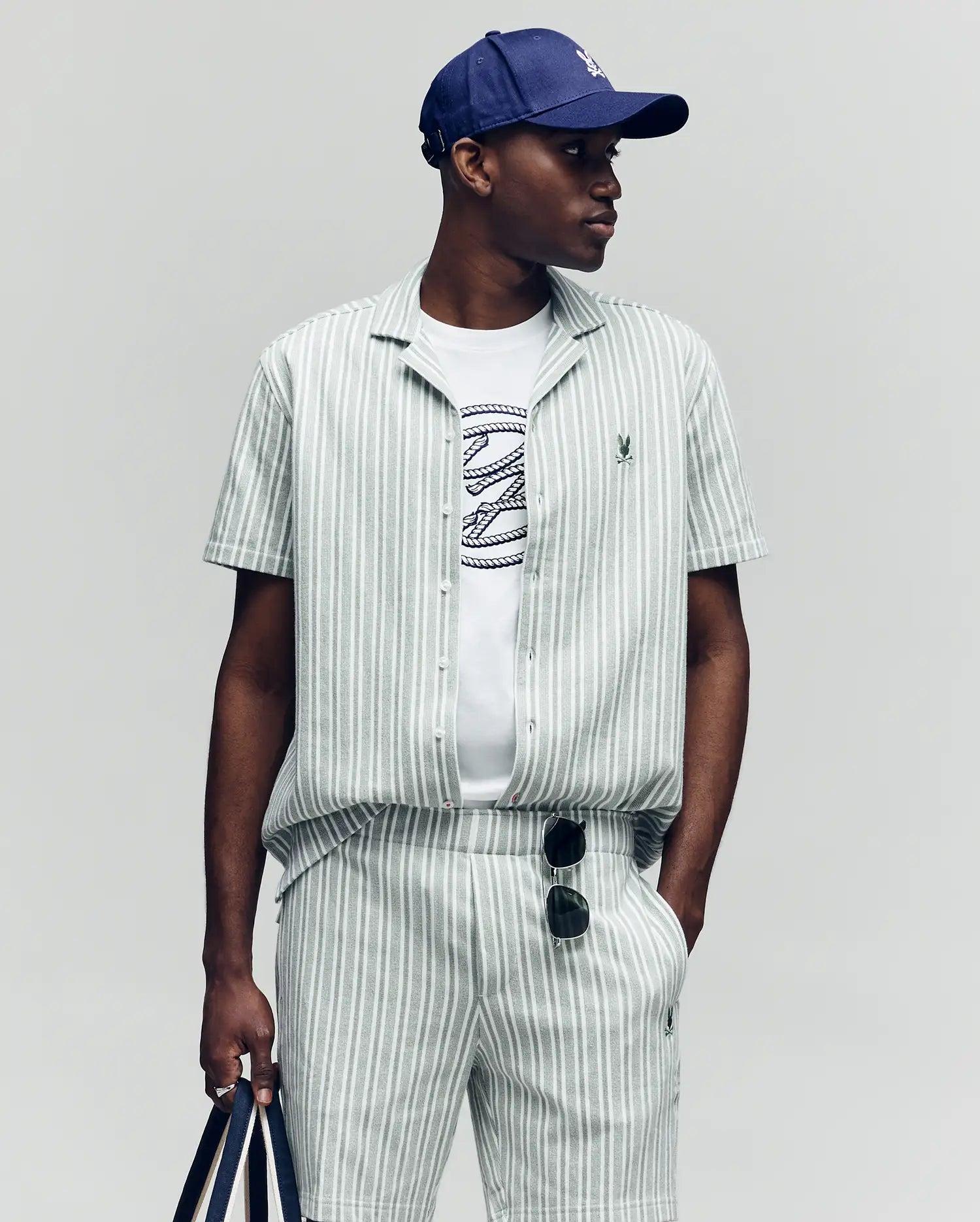 MENS ROBERT TEXTURE STRIPE SHIRT - MT0300005 Male Product Image