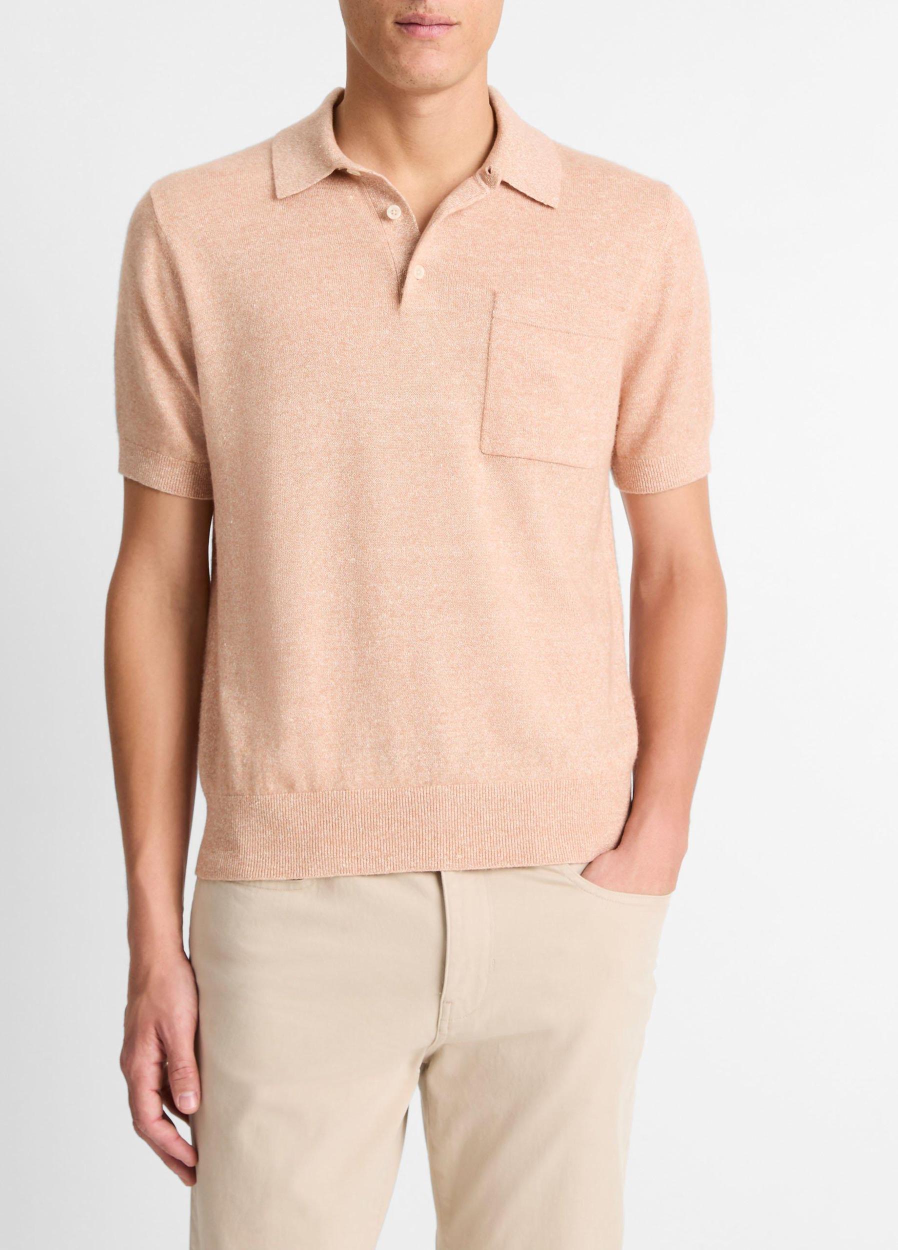 Linen, Wool & Cashmere Polo Sweater Product Image
