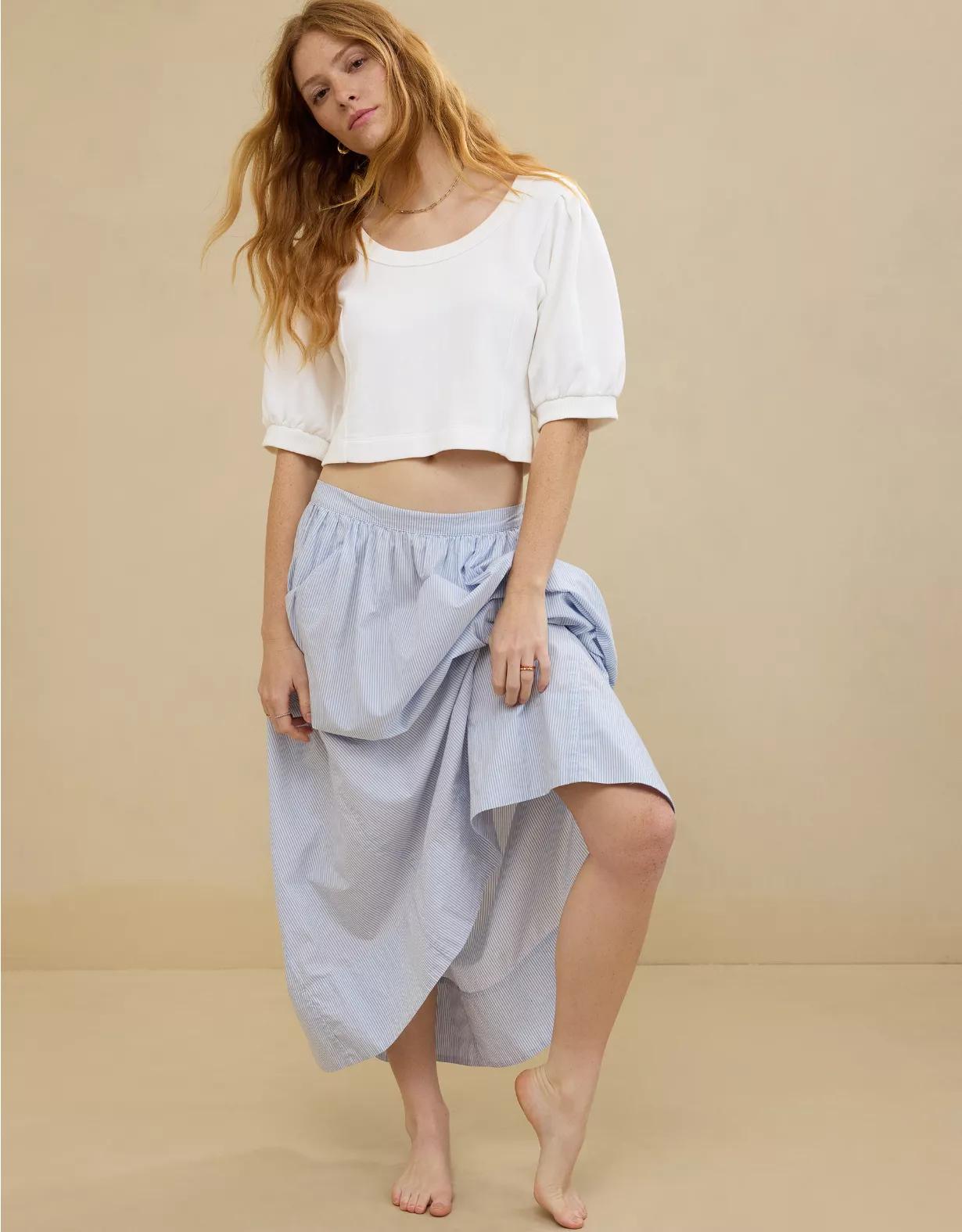 Aerie Seams Right Short Sleeve Sweatshirt Product Image