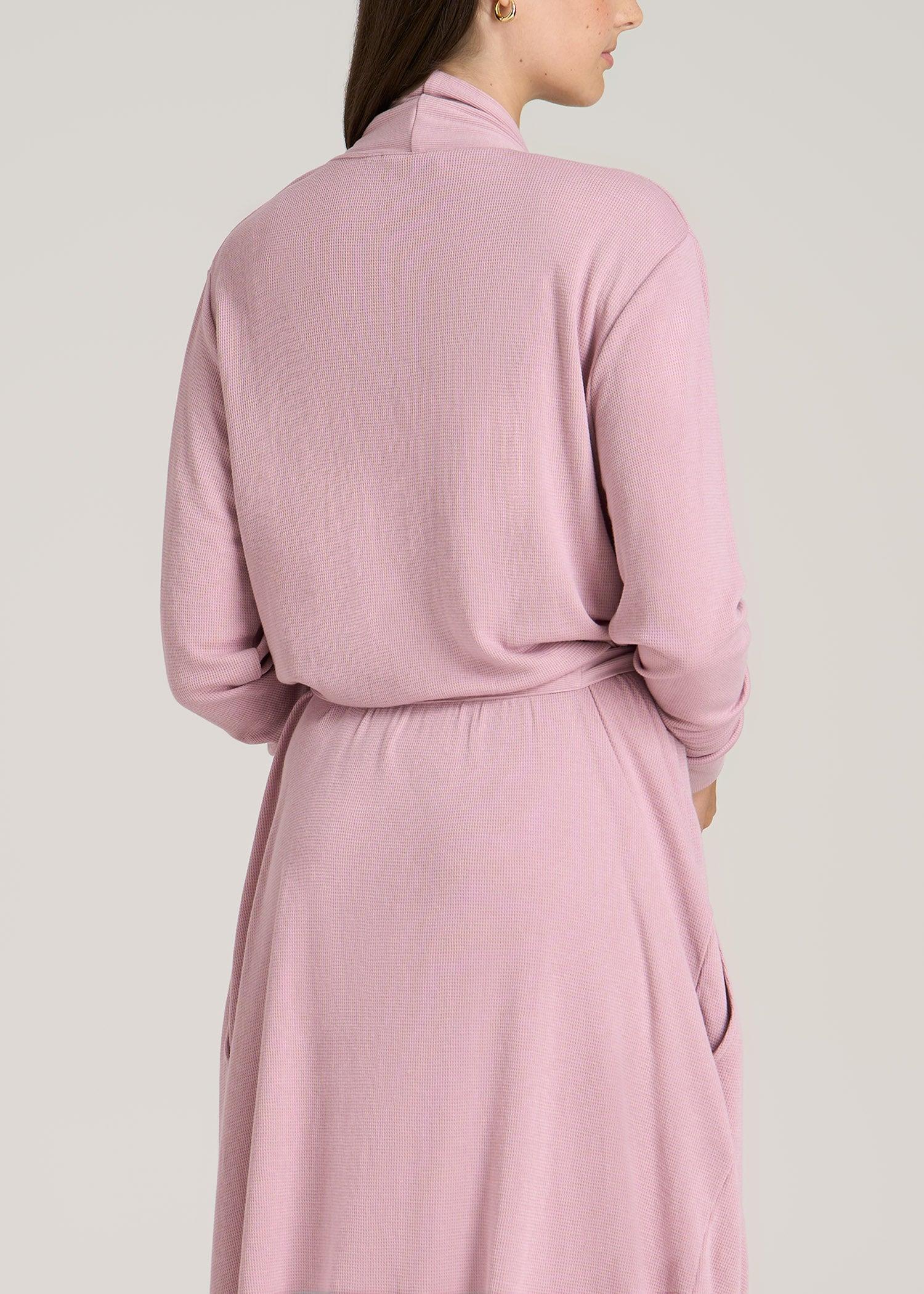 Waffle Lounge Robe for Tall Women in Pink Peony Female Product Image