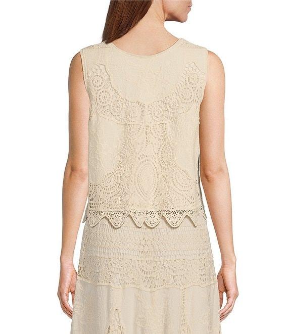 Reba Crochet Scoop Neck Coordinating Sleeveless Top Product Image