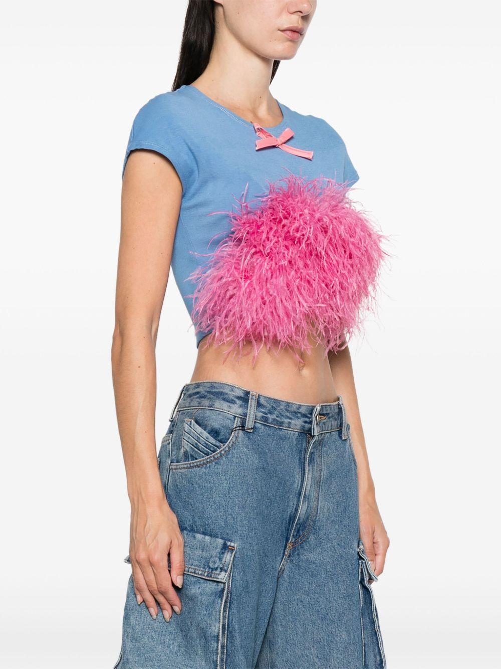 feather-detail T-shirt Product Image