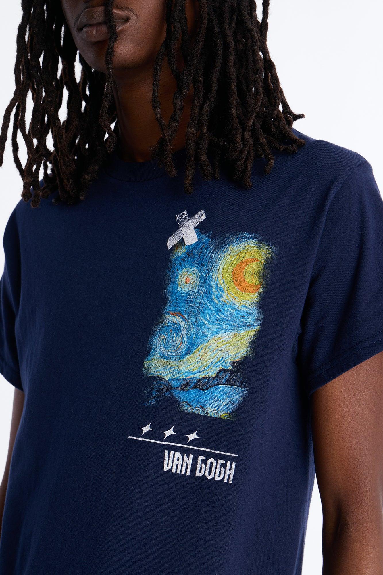 Van Gogh Stars Don't Sleep Short Sleeve Tee - Navy Product Image