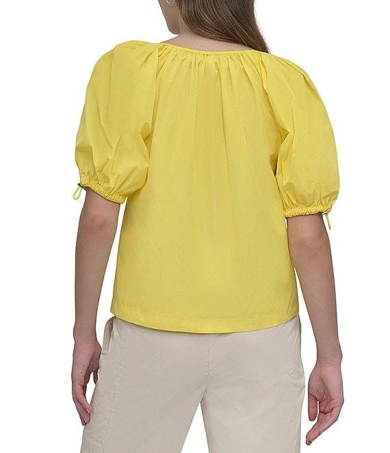 DKNY by Donna Karan V-Neck Bungee Sleeve Top Product Image