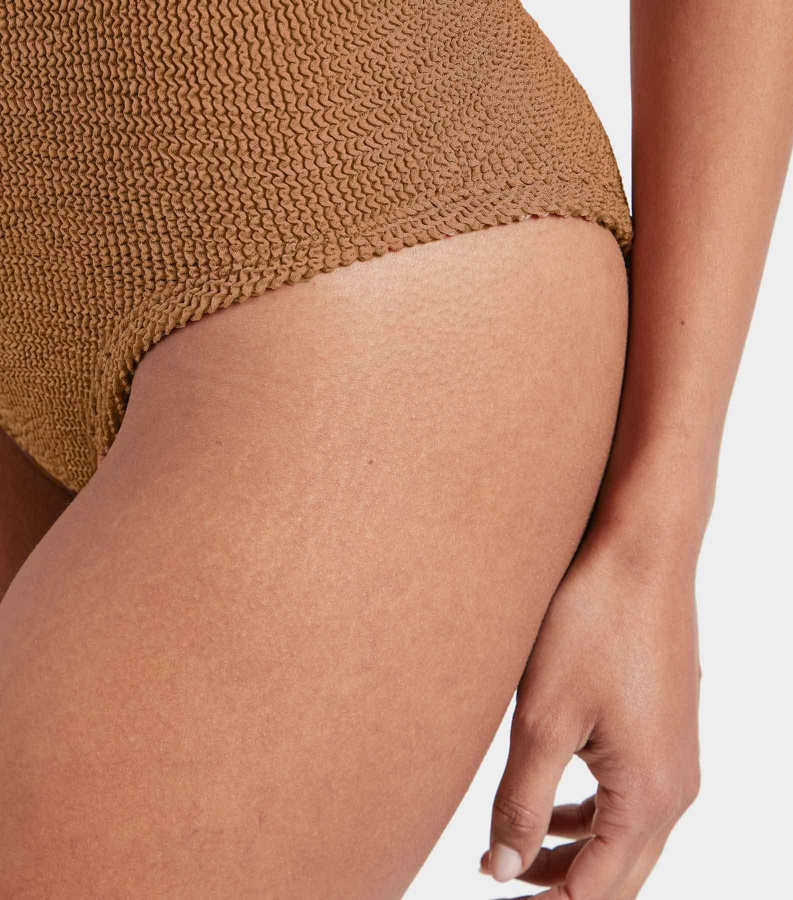 Coverage Square Neck Swim - Metallic Cocoa Product Image