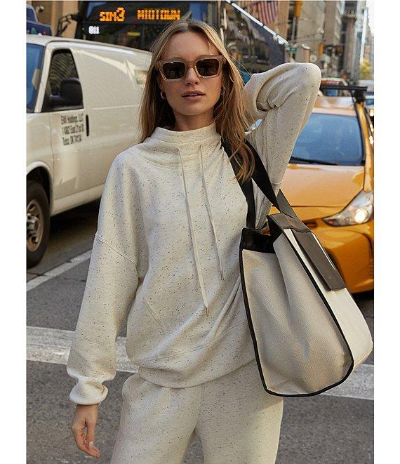 Varley Oakdale Sweat Fleck Print Mock Neck Long Sleeve Pullover Sweatshirt Product Image