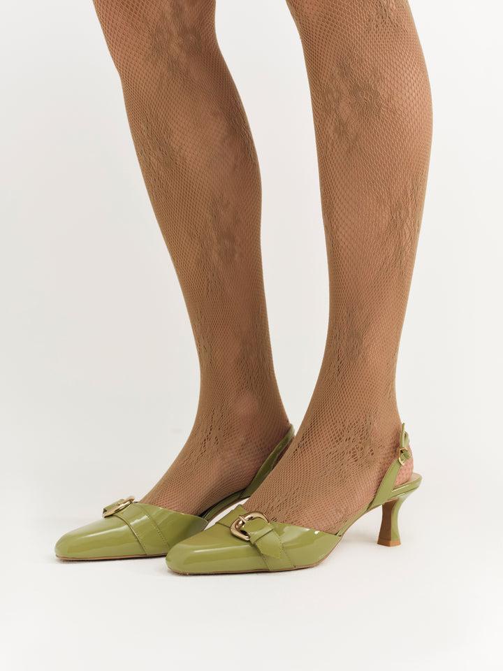 Marion Buckle Heel — Olive Product Image