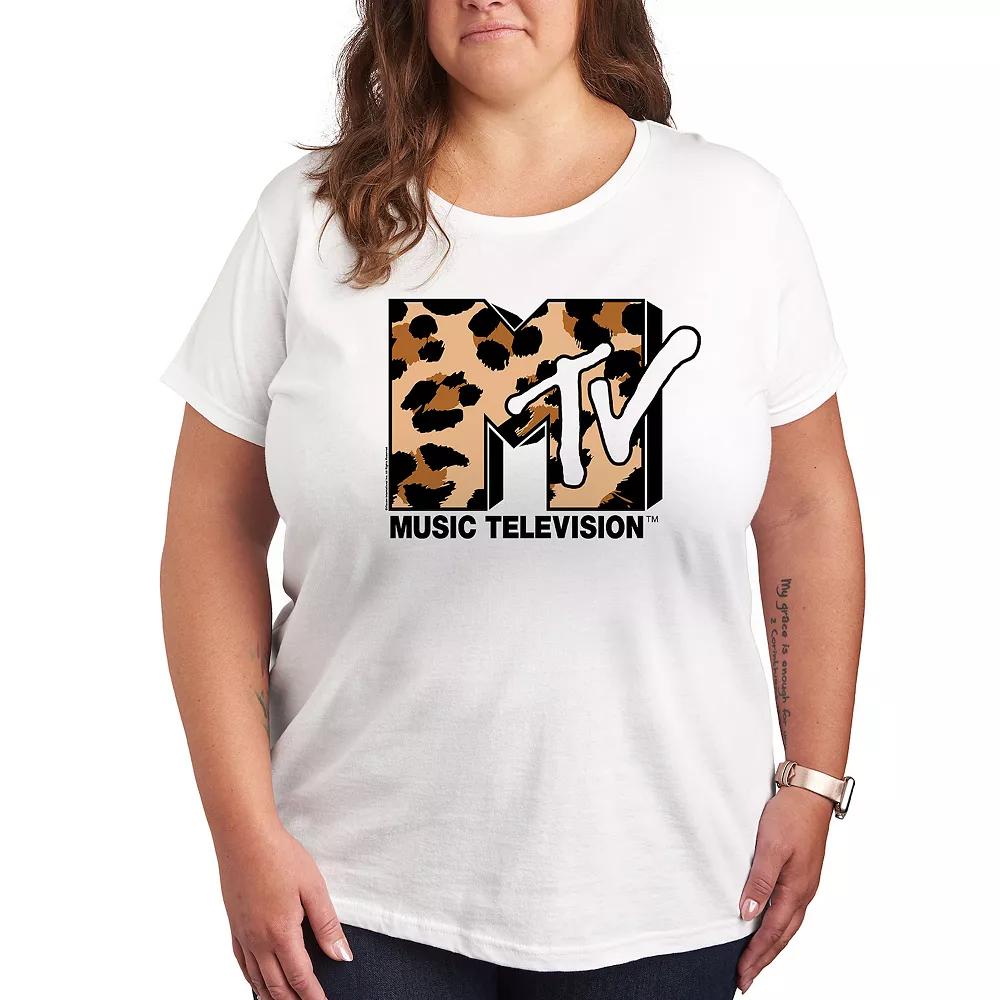 Plus MTV Leopard Art Graphic Tee, Women's,  Product Image