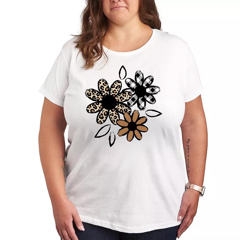 Plus Patterned Flowers Graphic Tee, Women's,  Product Image