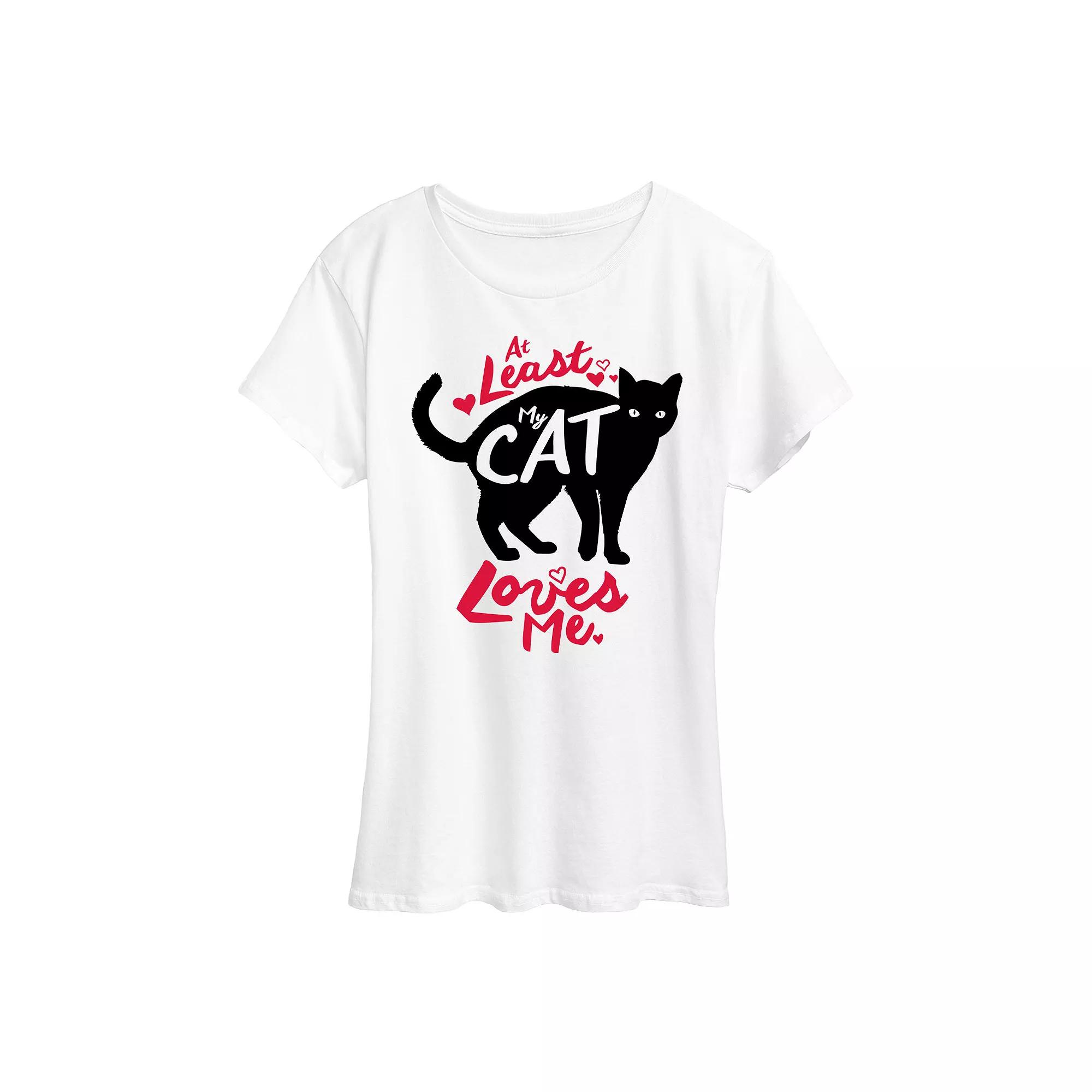 Women's At Least My Cat Loves Me Graphic Tee,  Product Image