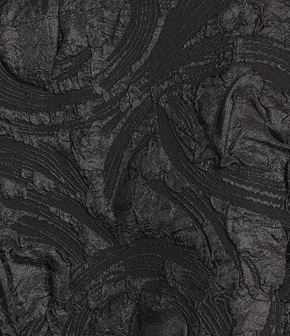 IC Collection Textured Woven Ruffle Mock Neck Long Sleeve Tunic Product Image