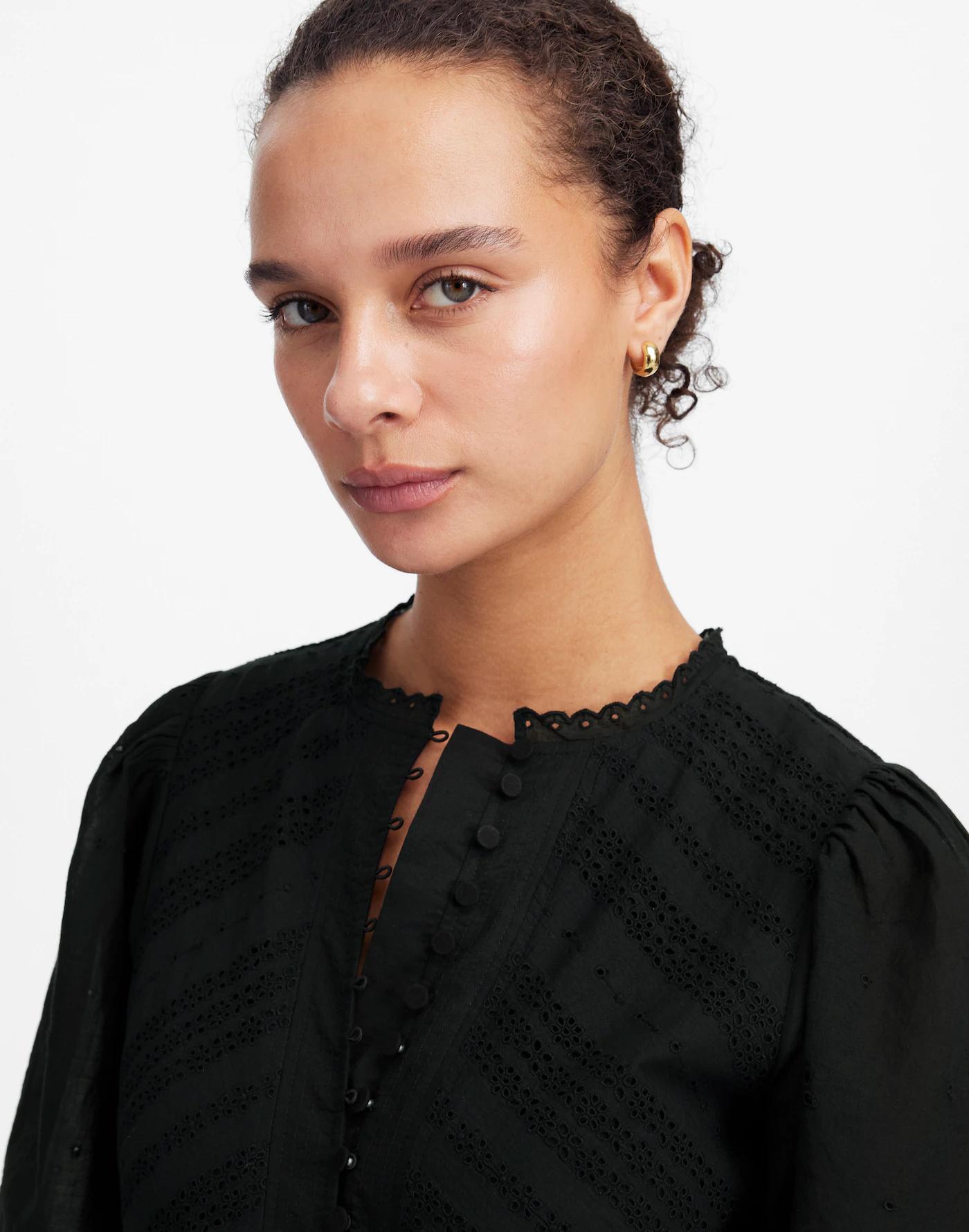 Eyelet Flutter Sleeve Mini Dress in Cotton Product Image