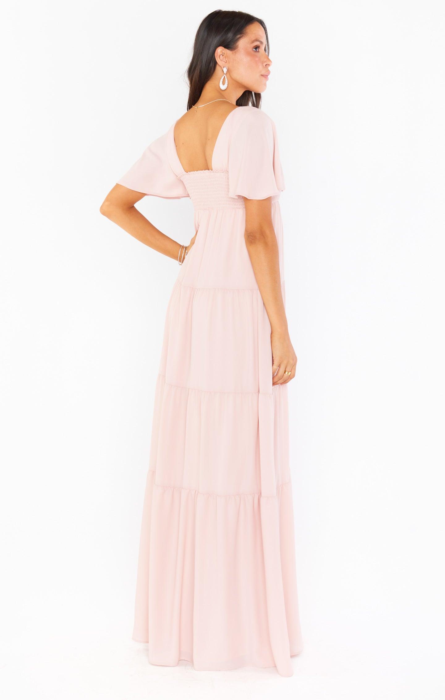 Nicole Maxi Dress ~ Dusty Blush Crisp Product Image