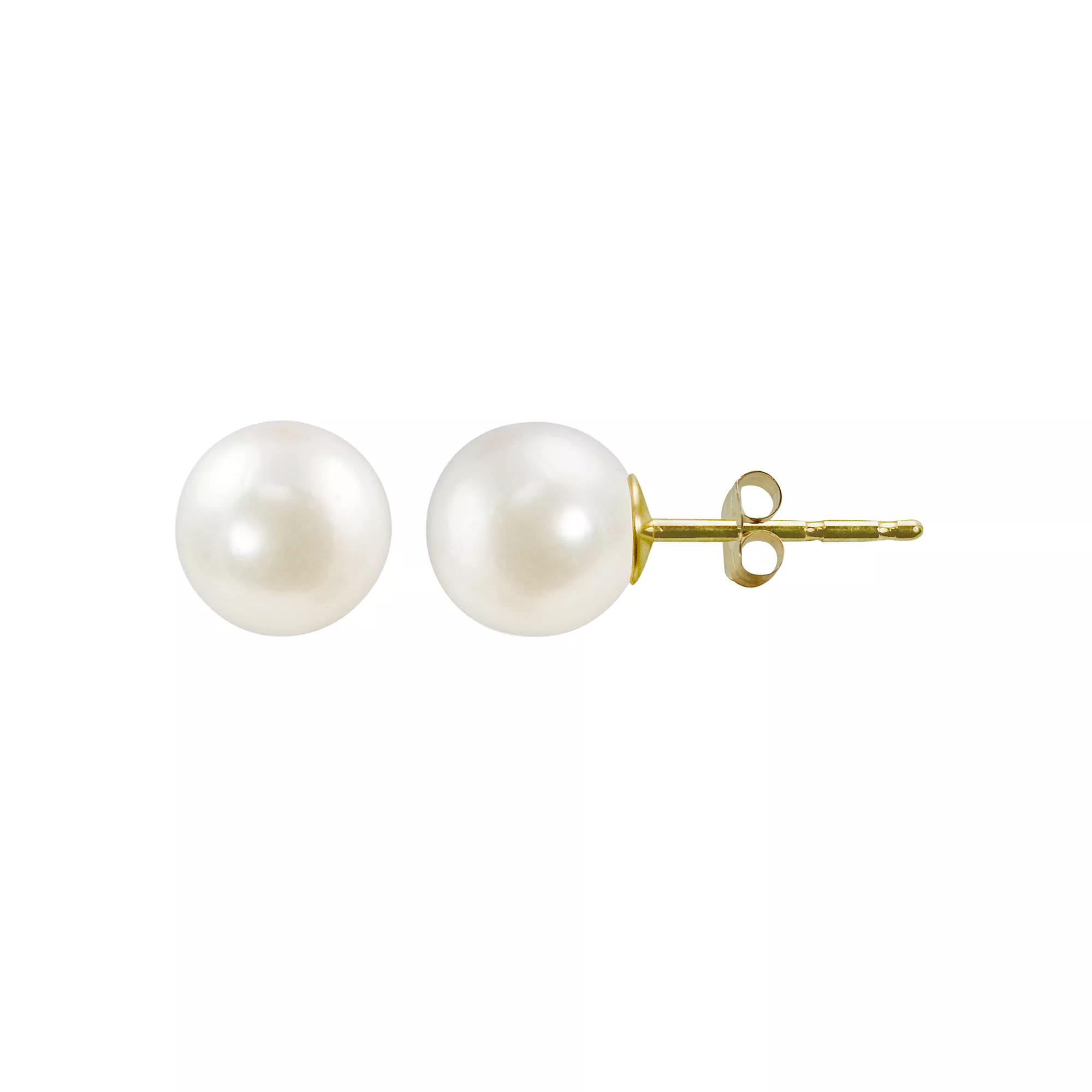 PearLustre by Imperial 14k Gold Akoya Cultured Pearl Stud Earrings, Women's, White Product Image