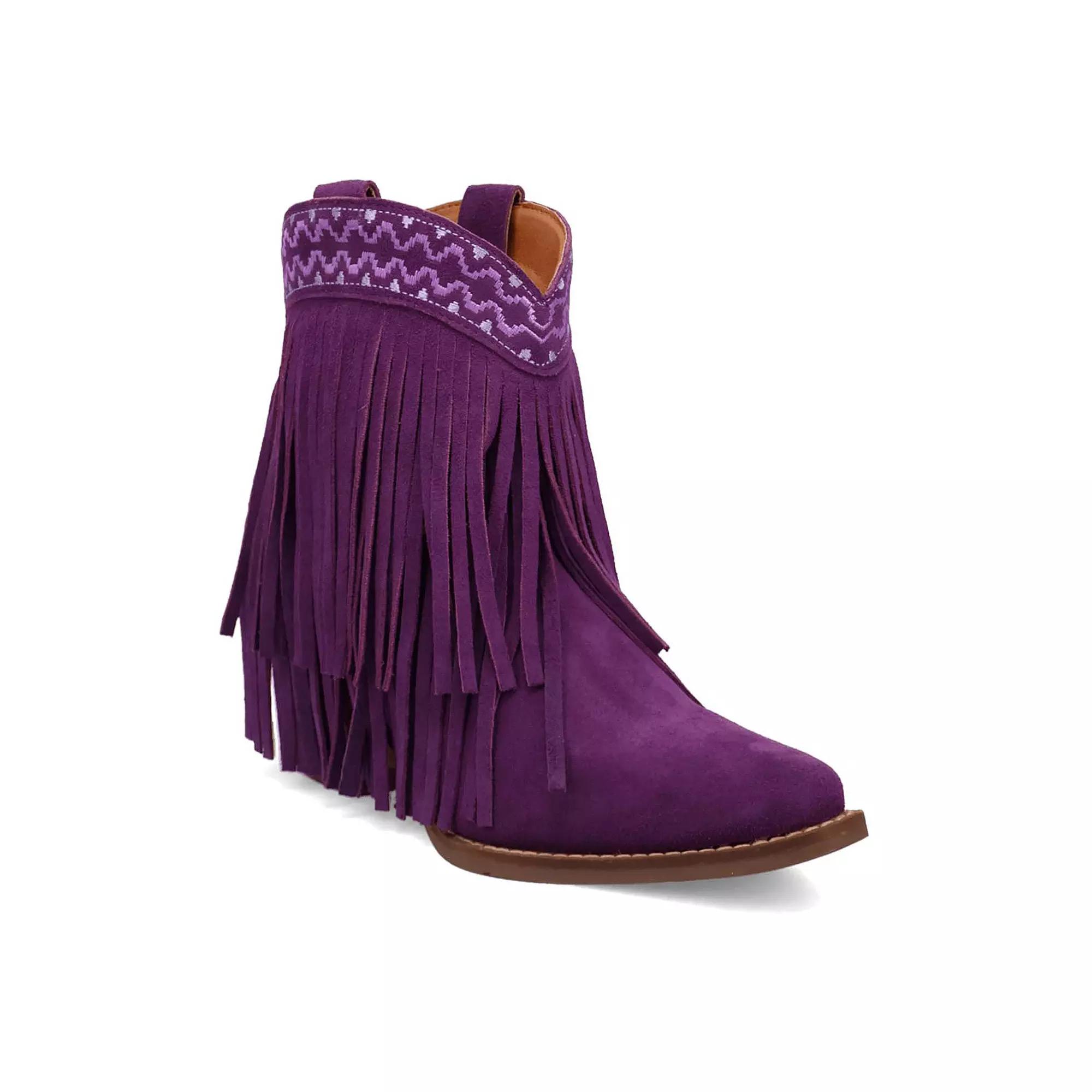 Dingo Tapadero Women's Suede Booties, Size: 7.5, Purple Product Image