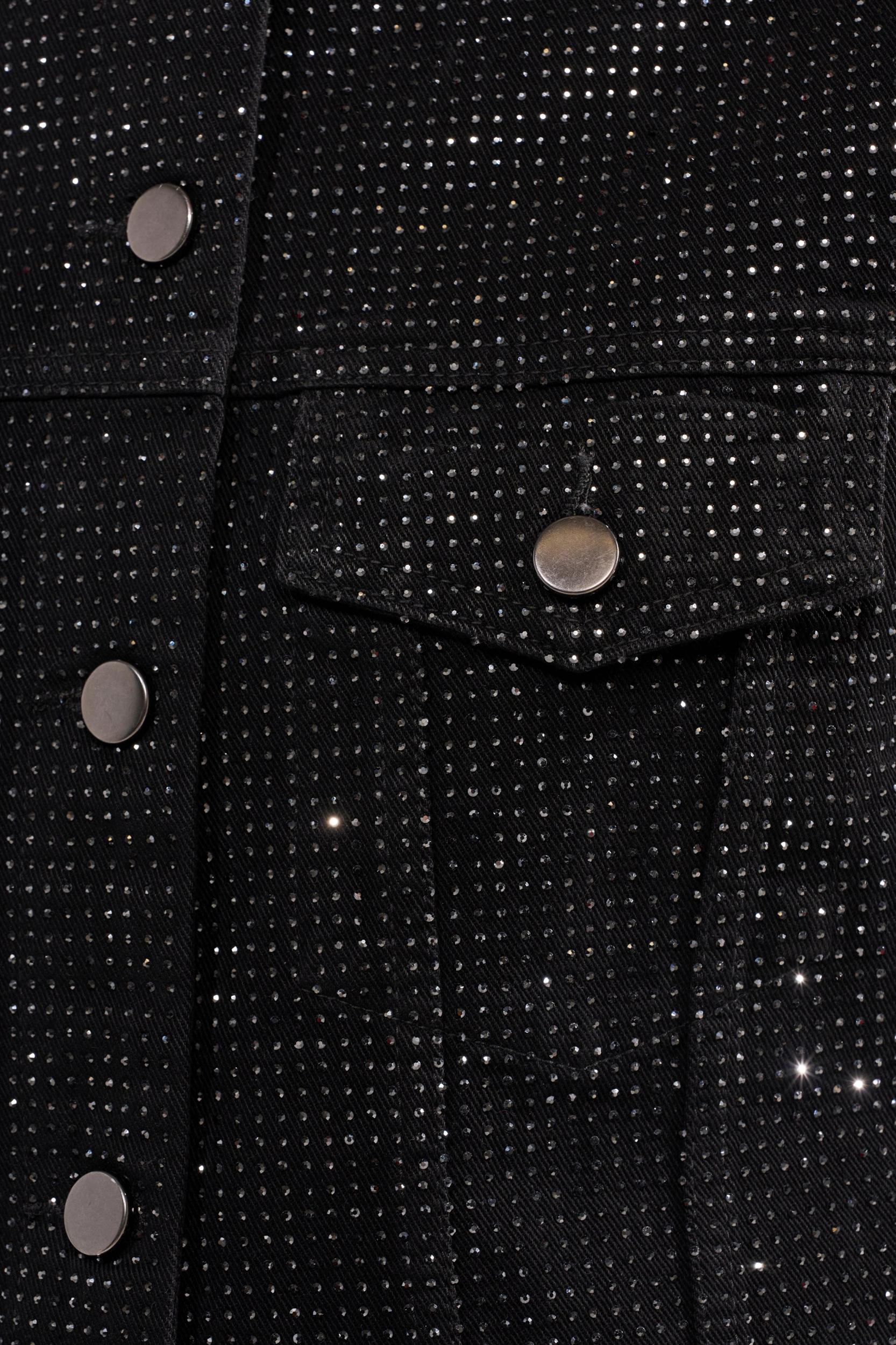 DEMI EMBELLISHED DENIM JACKET IN BLACK Product Image