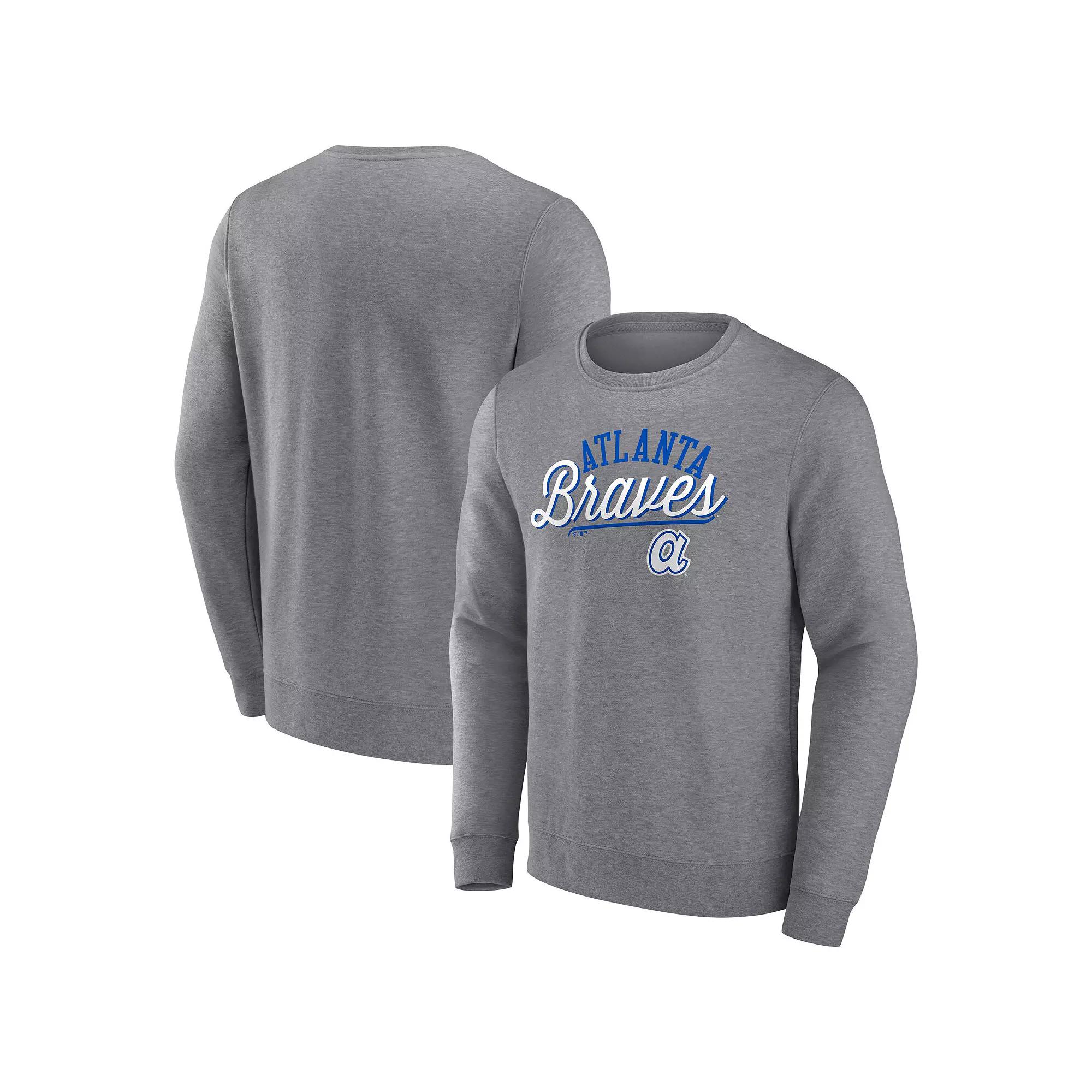 Men's Fanatics Branded Heather Gray Atlanta Braves Simplicity Pullover Sweatshirt,  Product Image
