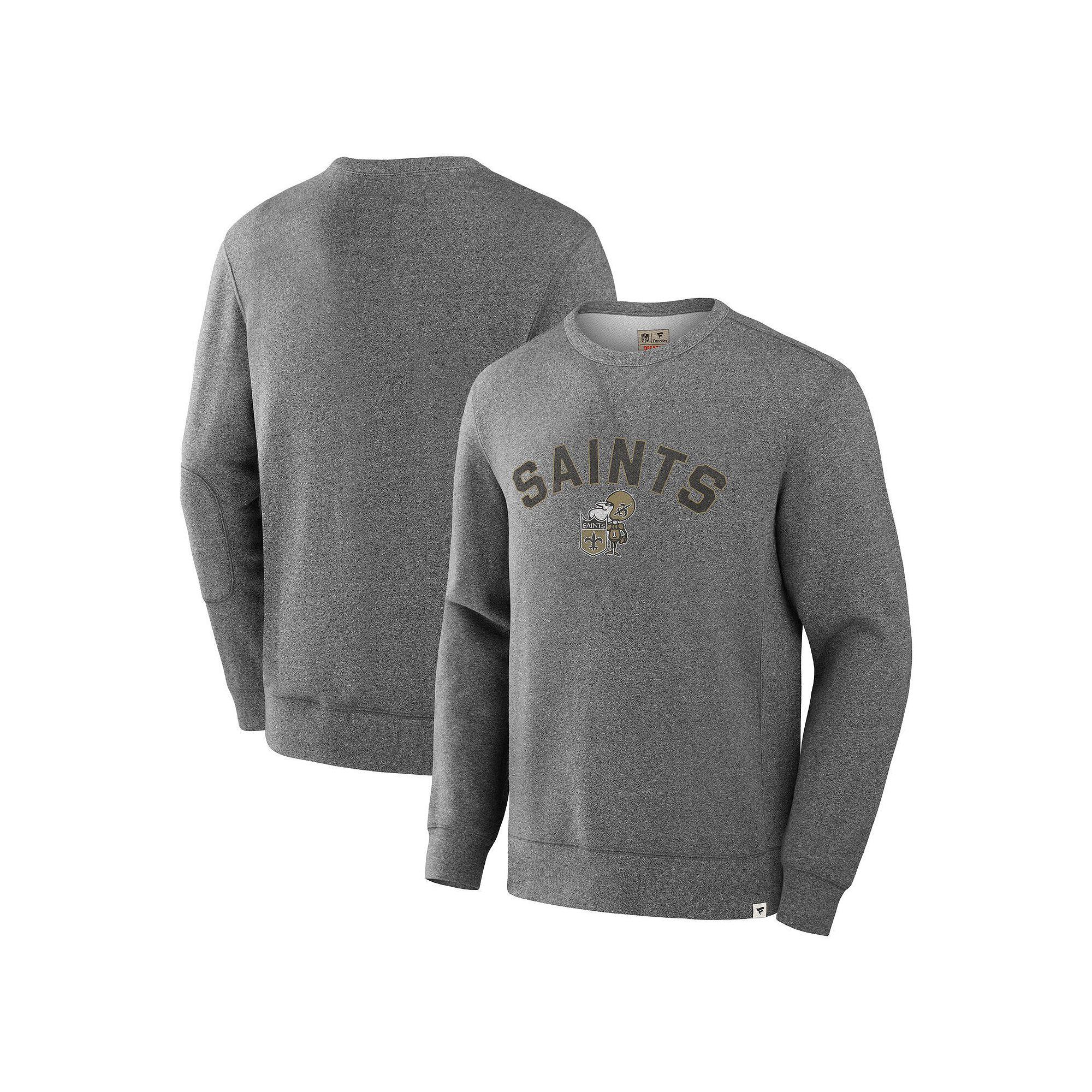 Men's Fanatics Heather Gray New York Jets Loop Terry Pullover Sweatshirt,  Product Image