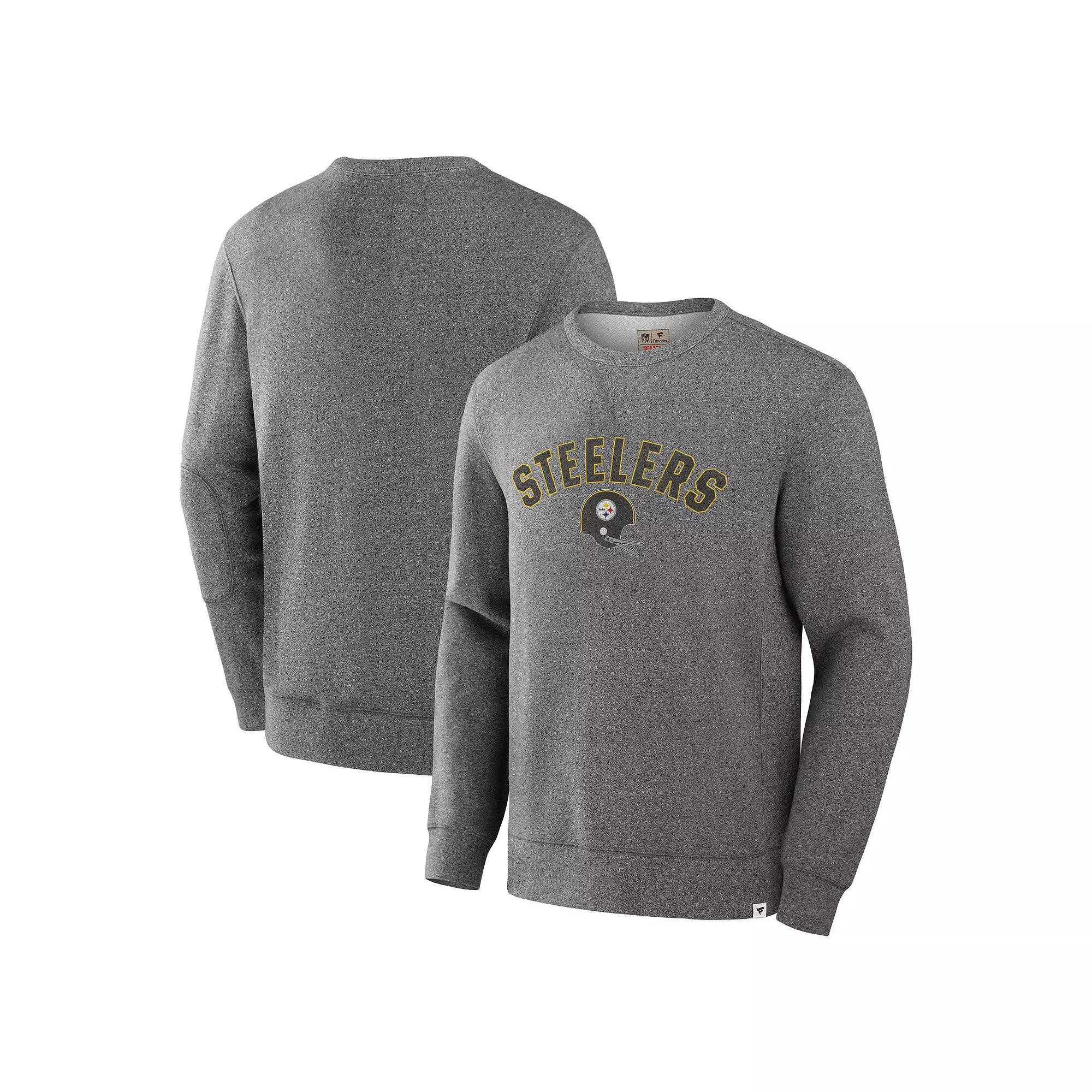 Men's Fanatics Heather Gray Las Vegas Raiders Loop Terry Pullover Sweatshirt,  Product Image
