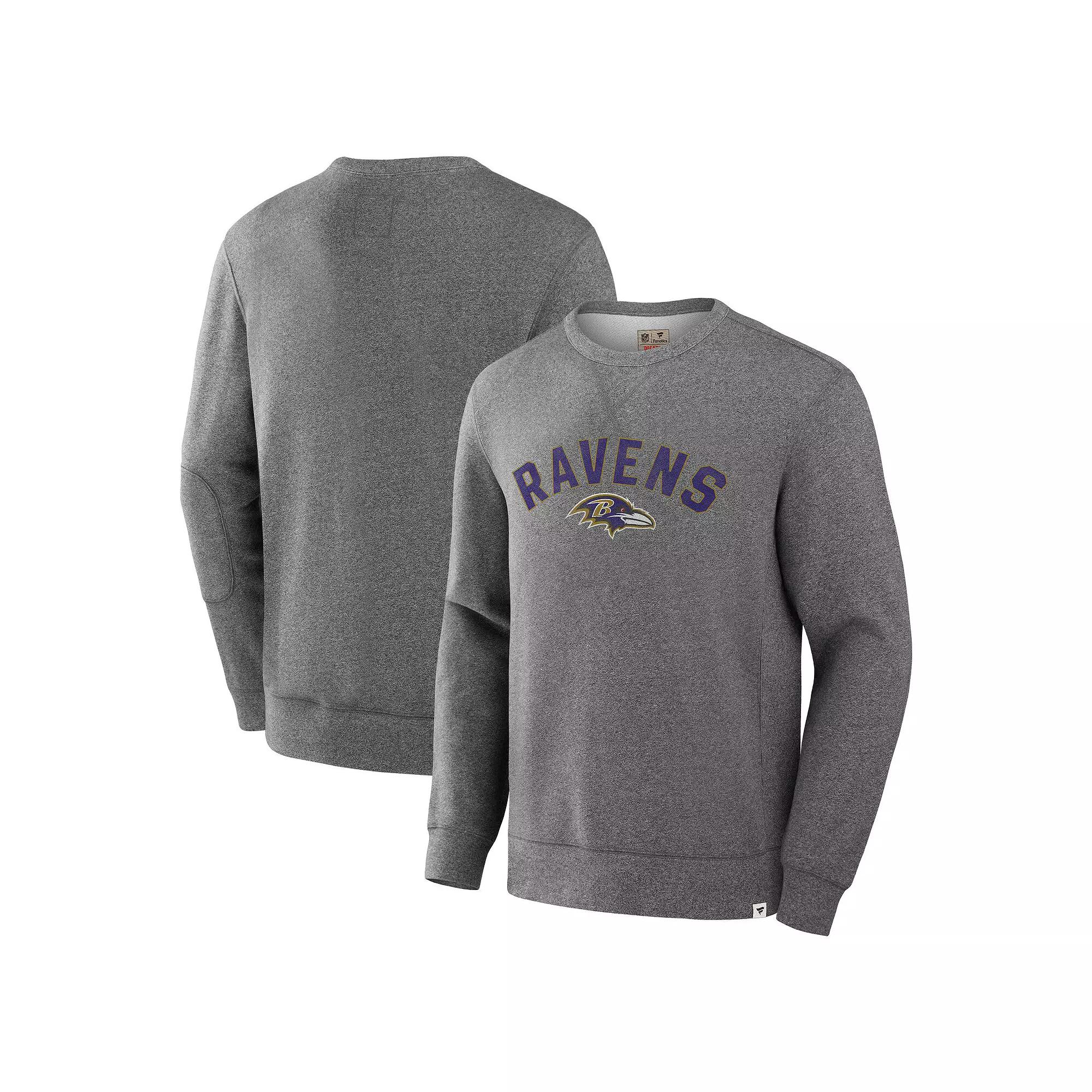 Men's Fanatics Heather Gray Atlanta Falcons Loop Terry Pullover Sweatshirt,  Product Image