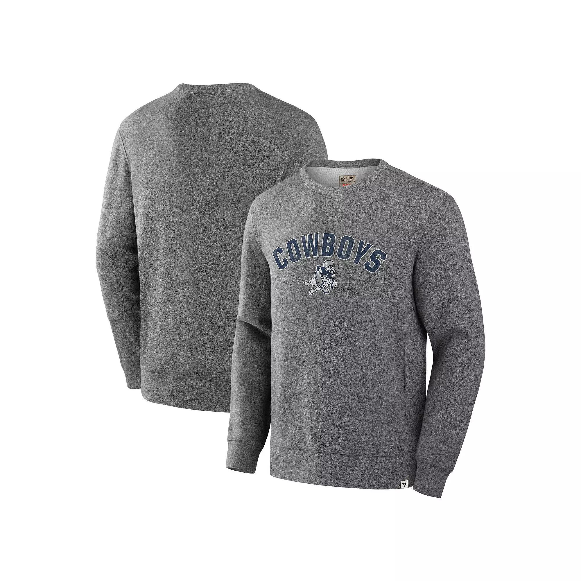 Men's Fanatics Heather Gray Dallas Cowboys Loop Terry Pullover Sweatshirt,  Product Image