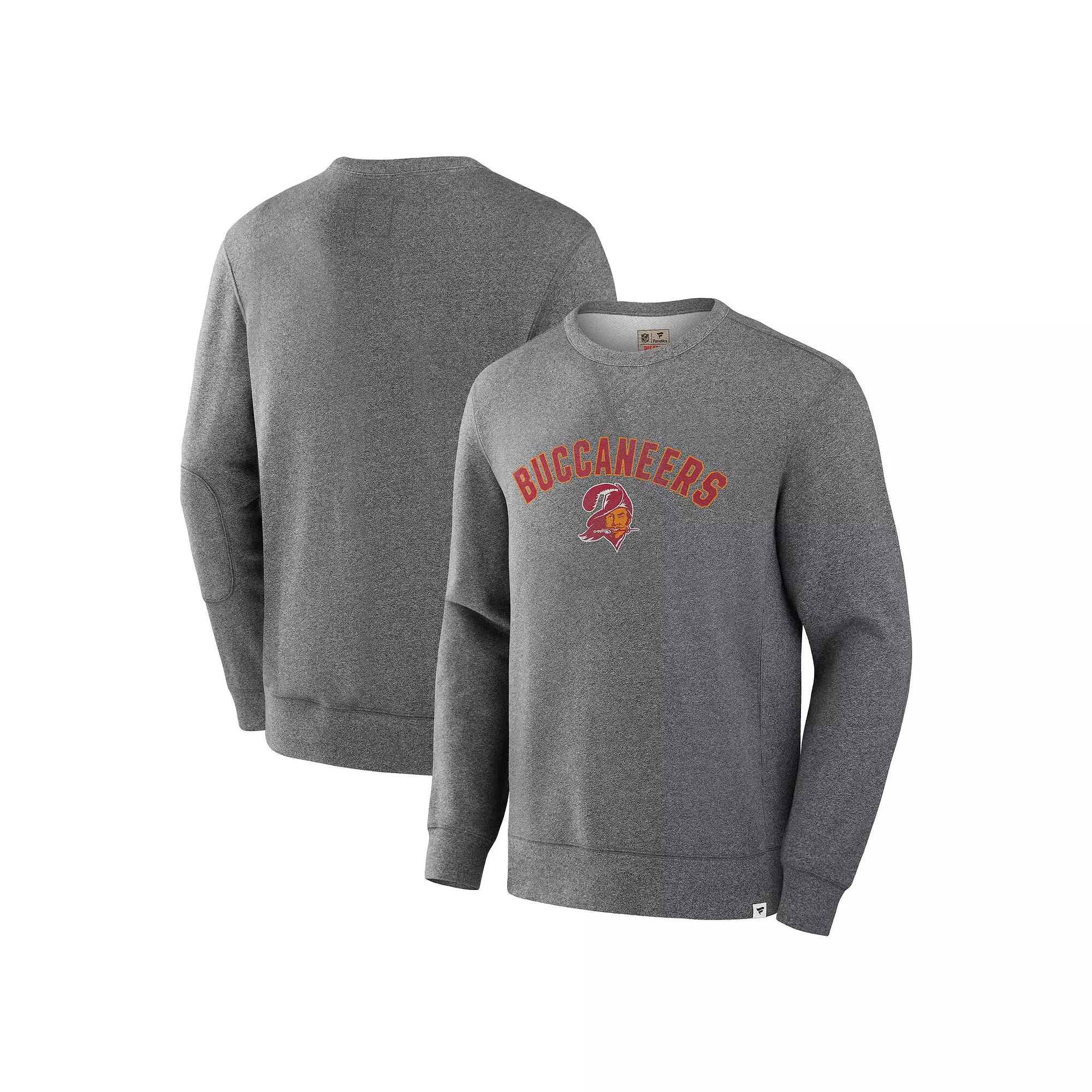 Men's Fanatics Heather Gray Las Vegas Raiders Loop Terry Pullover Sweatshirt,  Product Image