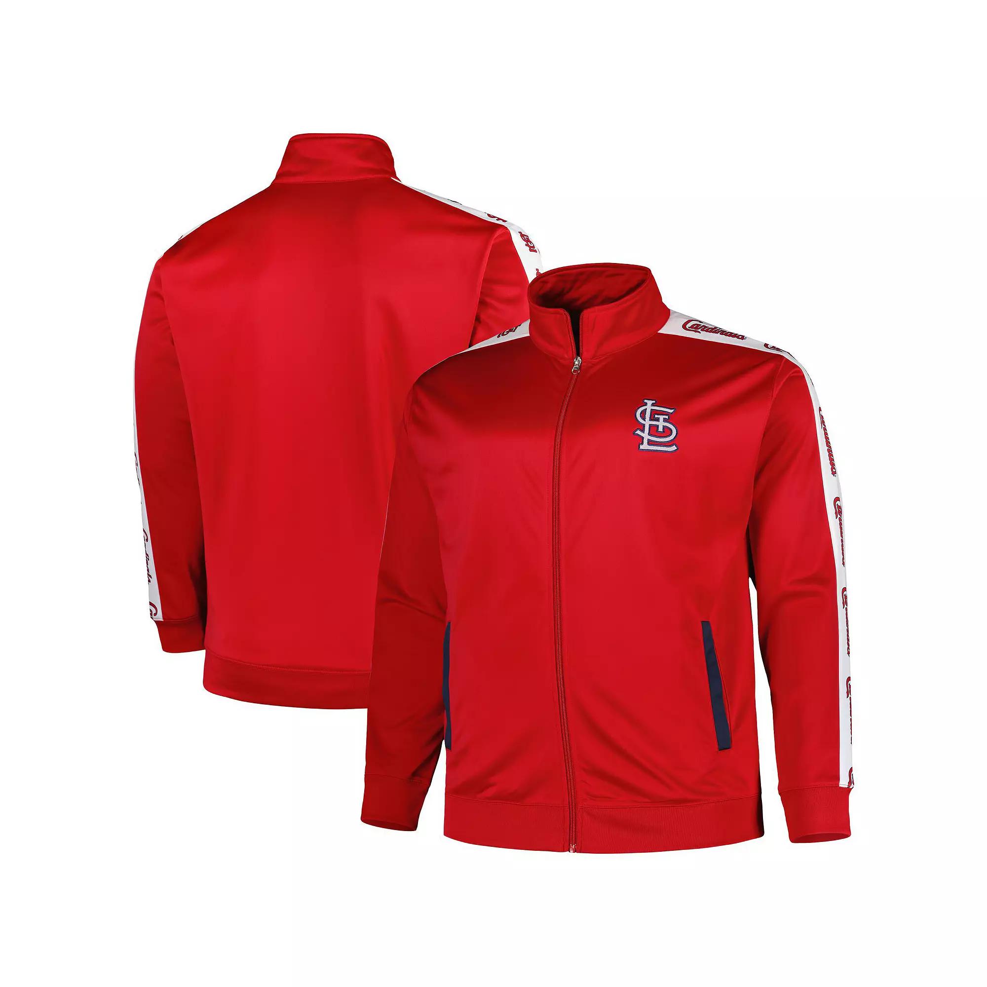 Men's Red St. Louis Cardinals Big & Tall Tricot Track Full-Zip Jacket,  Product Image