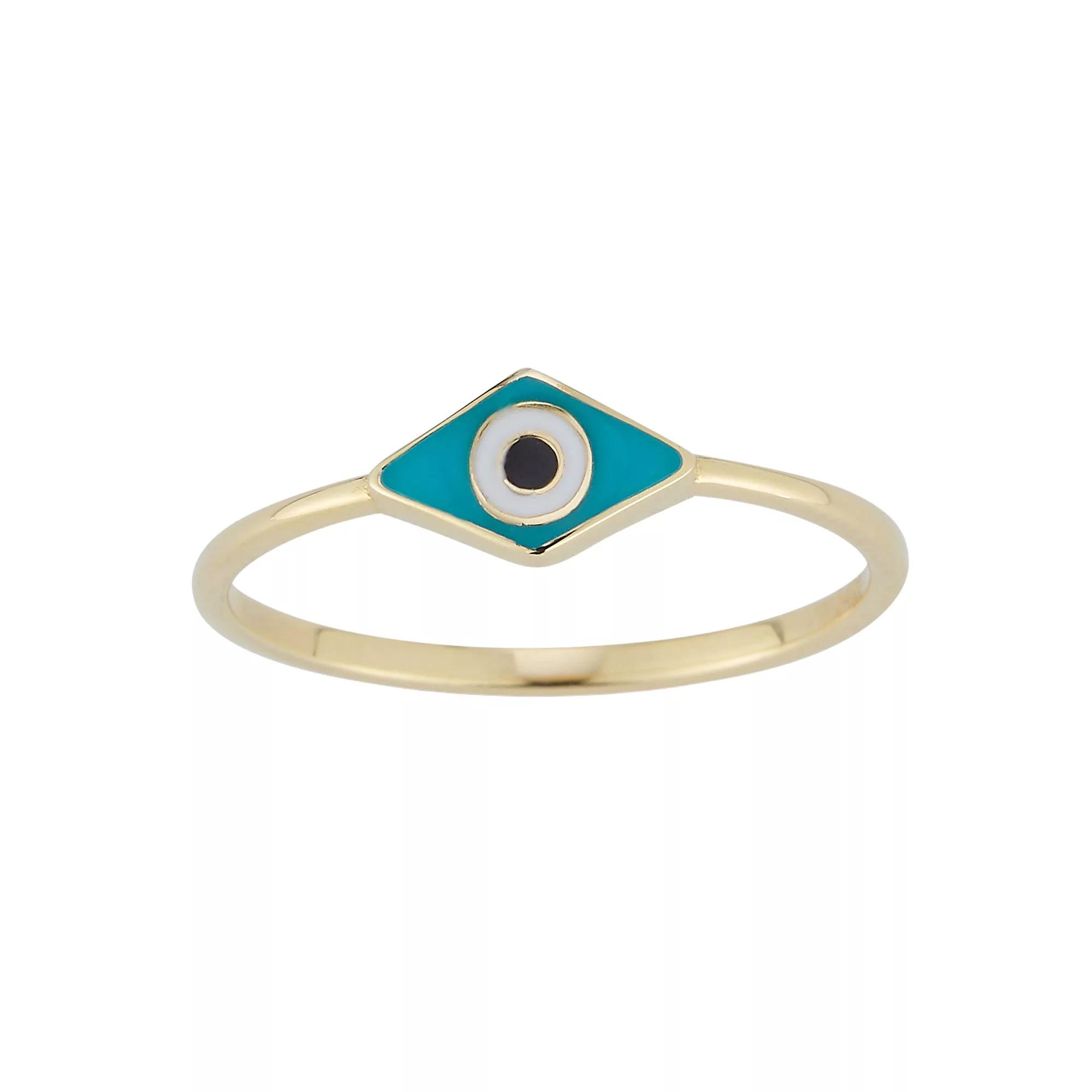 LUMINOR GOLD 14k Gold Evil Eye Stackable Ring, Women's, Size: 8, Yellow Product Image