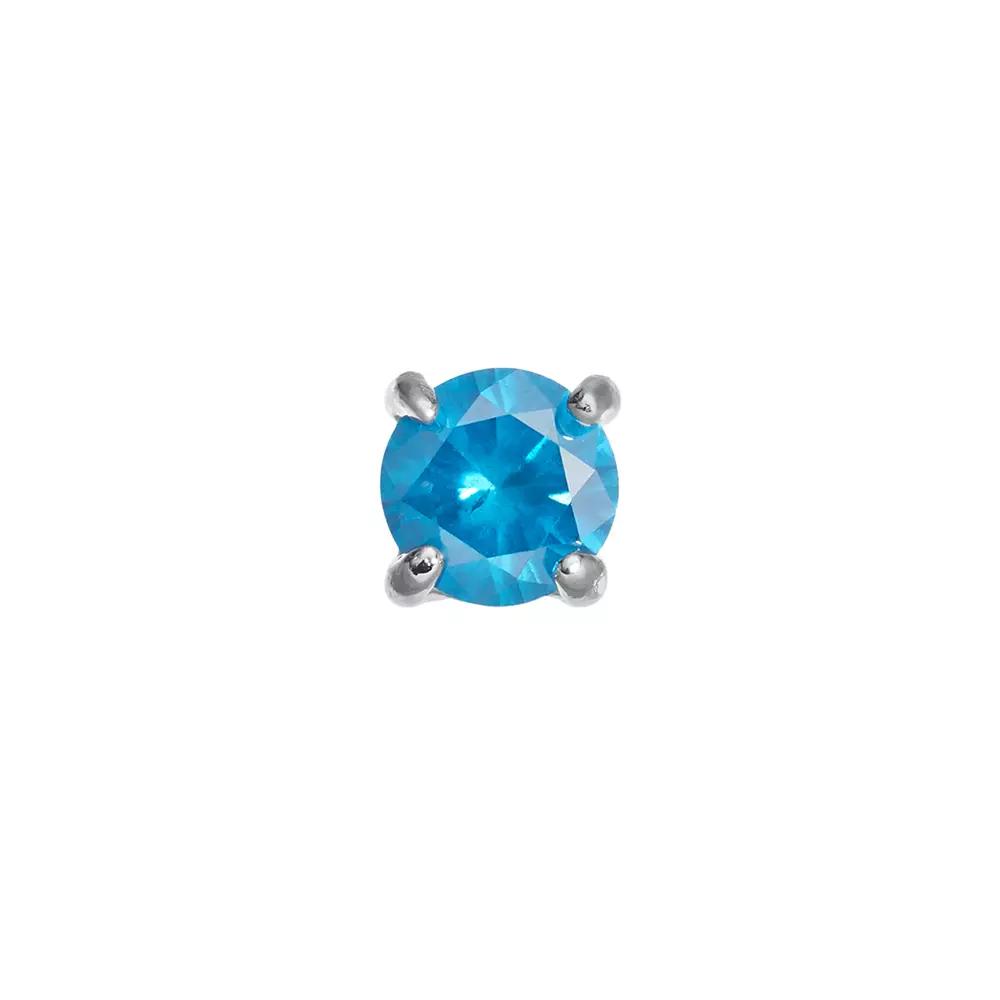 Gold LLC 1/4 Carat T.W. Blue Diamond Stainless Steel Stud - Single Earring, Men's Product Image