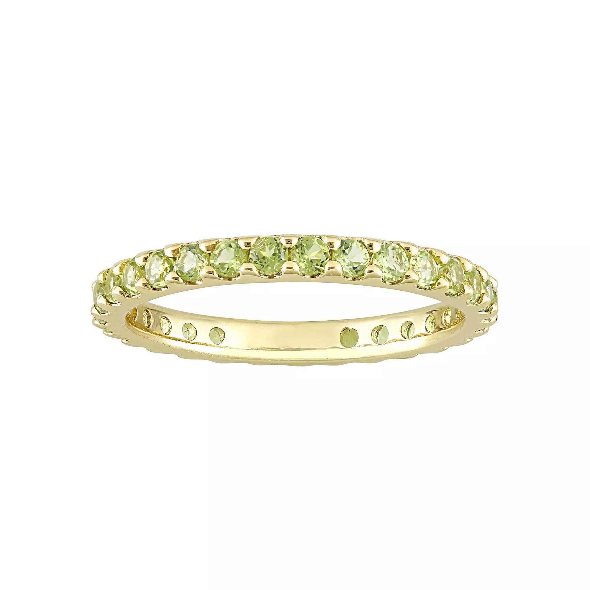 Stella Grace 10k Gold Peridot Eternity Ring, Women's, Size: 8 Product Image