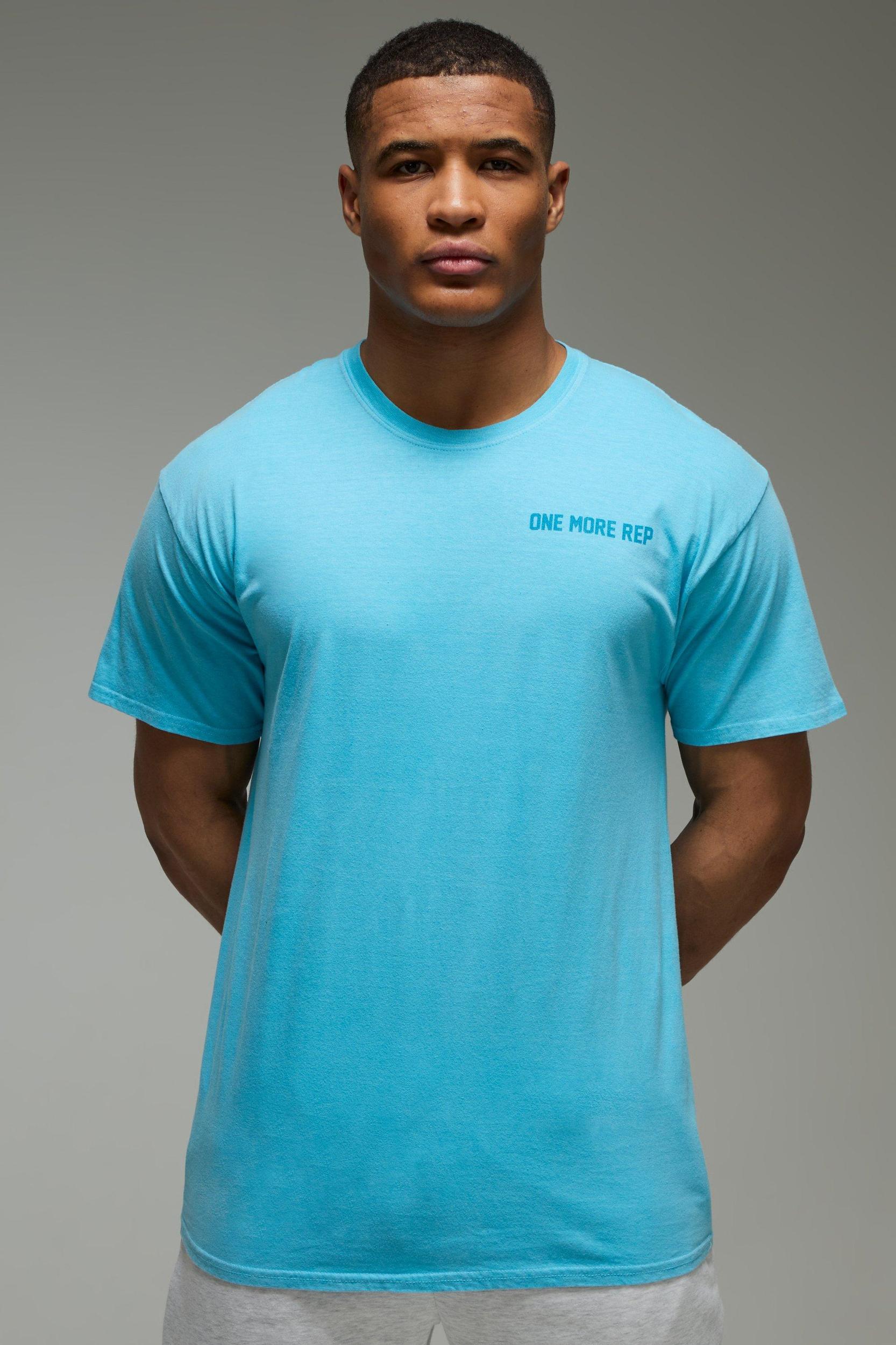 MAN Active Washed Oversized One More Rep T-Shirt | boohooMAN USA Product Image