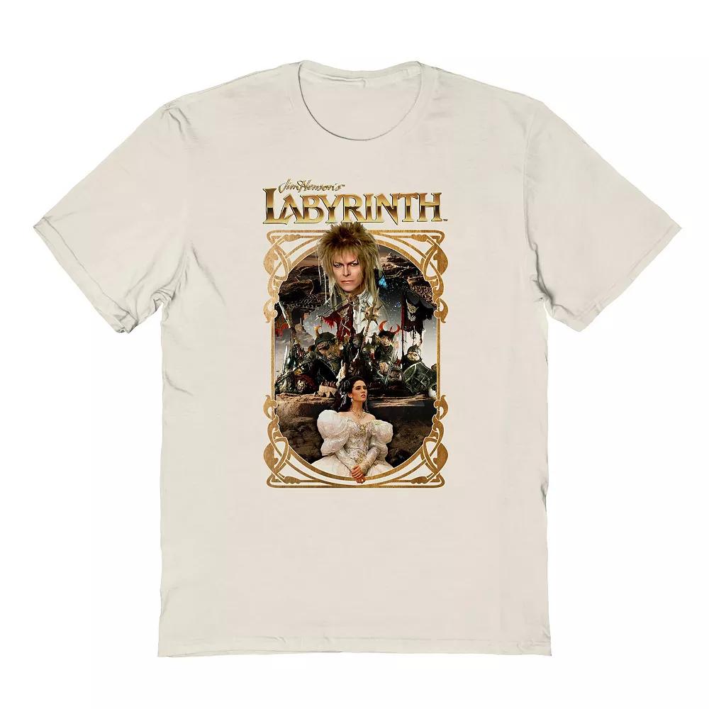 Men's Labyrinth Poster Graphic Tee, Size: Large, Natural Product Image