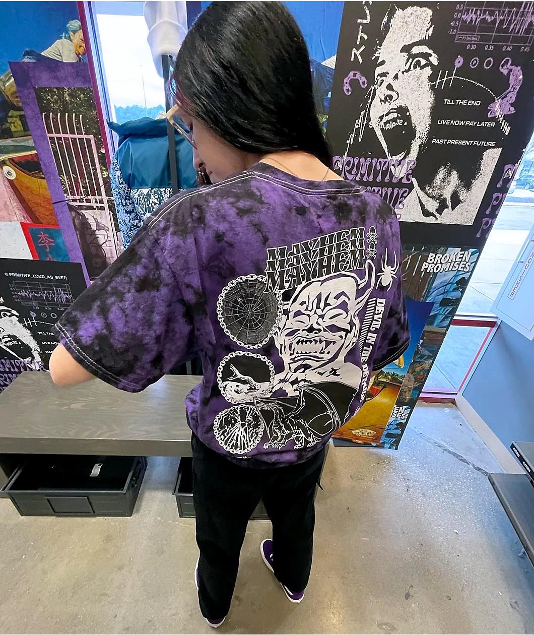 Vitriol Mayhem Black & Purple Tie Dye T-Shirt Product Image