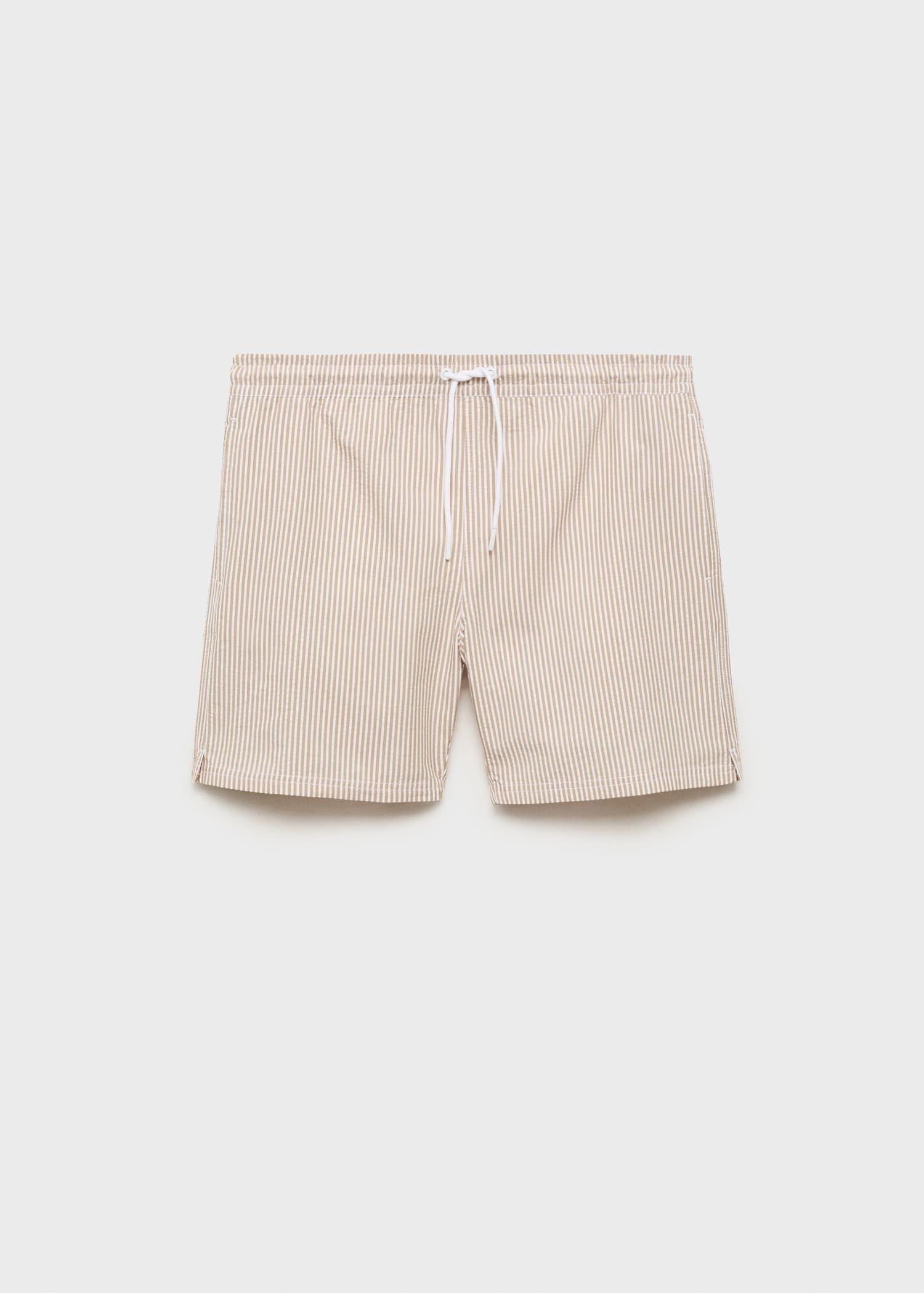 Seersucker swimming trunks - Men | MANGO USA Product Image