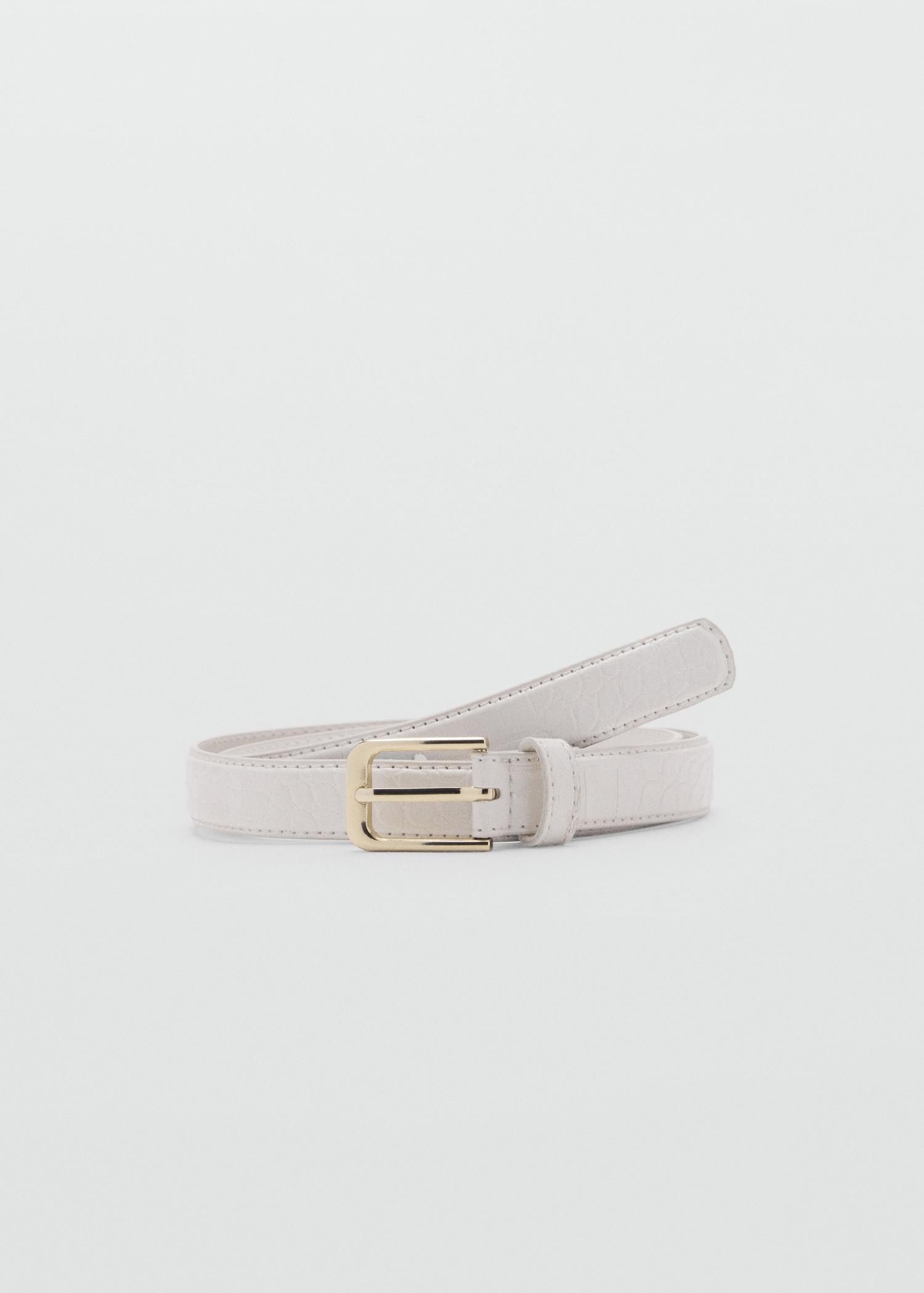 Fine croco leather-effect belt - Women | MANGO USA Product Image