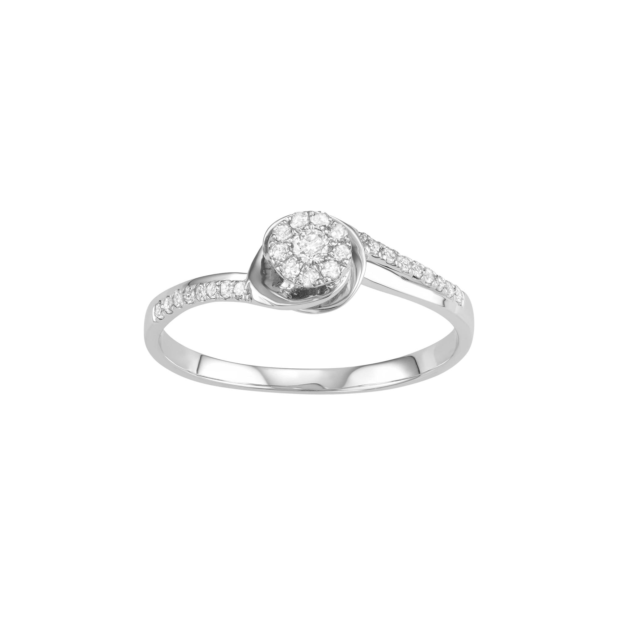 10k White Gold 1/5 Carat T.W. Diamond Bypass Engagement Ring, Women's, Size: 9 Product Image
