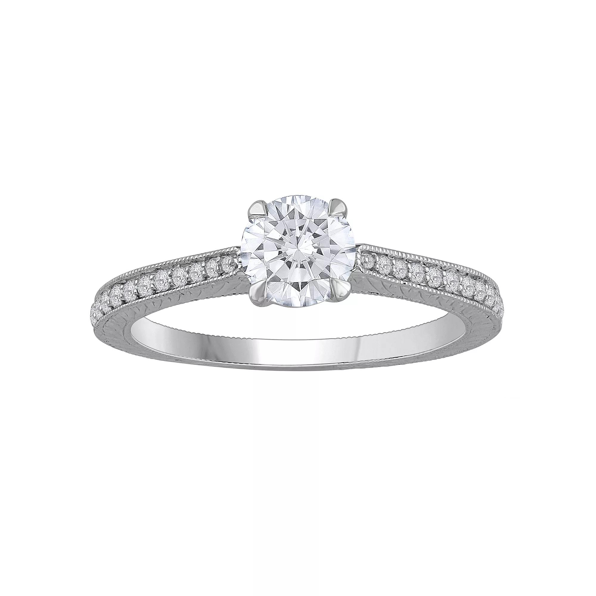 Diamond Medley 14k White Gold 1 1/4 Carat T.W. Lab-Grown Diamond Engagement Ring, Women's, Size: 7, 14k Whgold Product Image