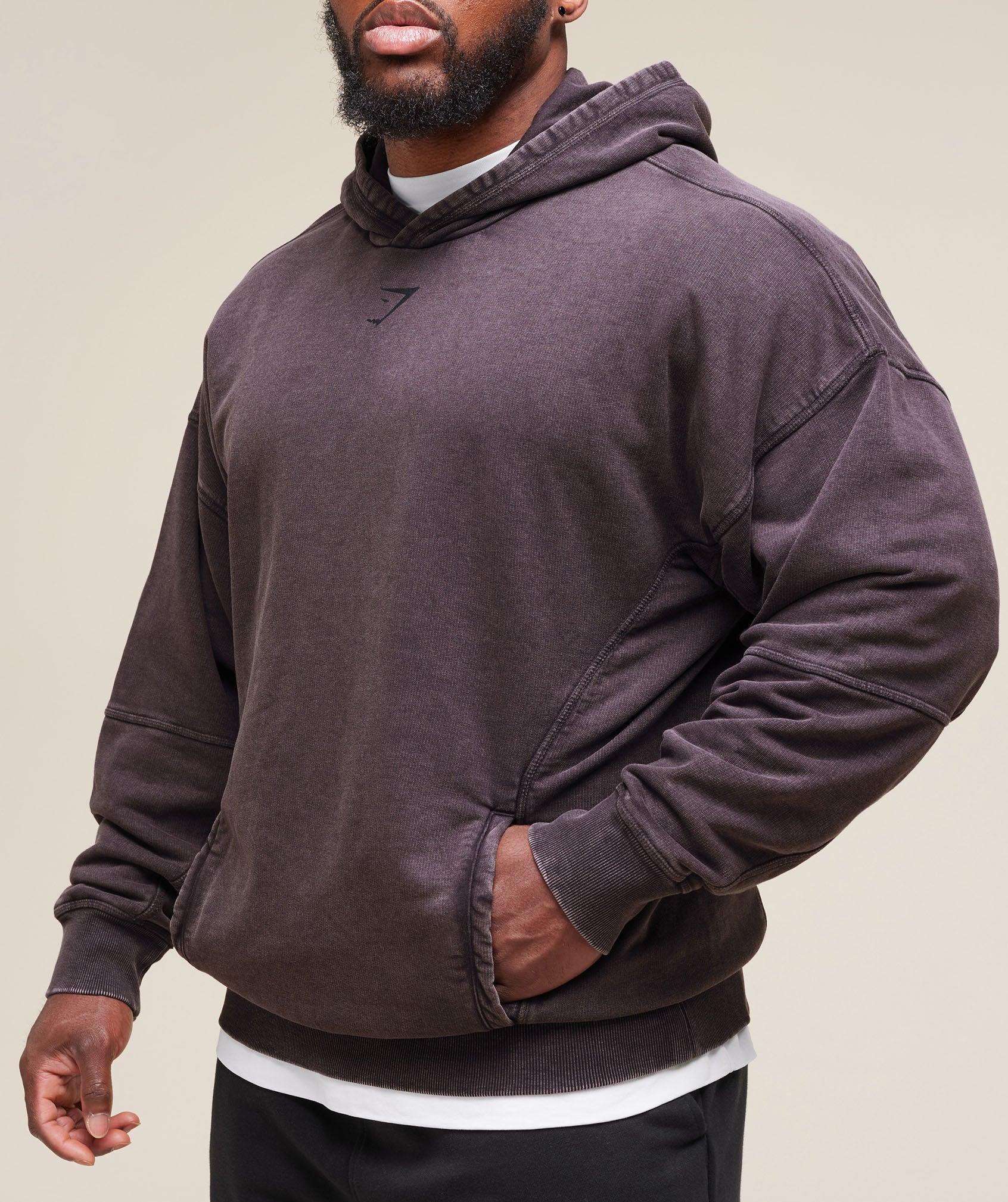 Gymshark Heritage Washed Hoodie - Plum Brown Male Product Image
