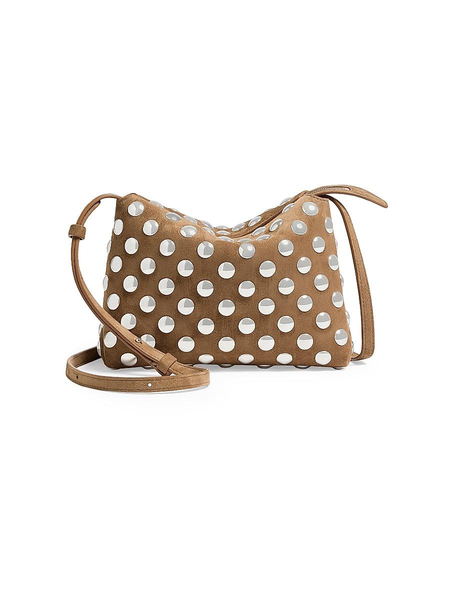 Womens Lina Medium Studded Suede Crossbody Bag Product Image