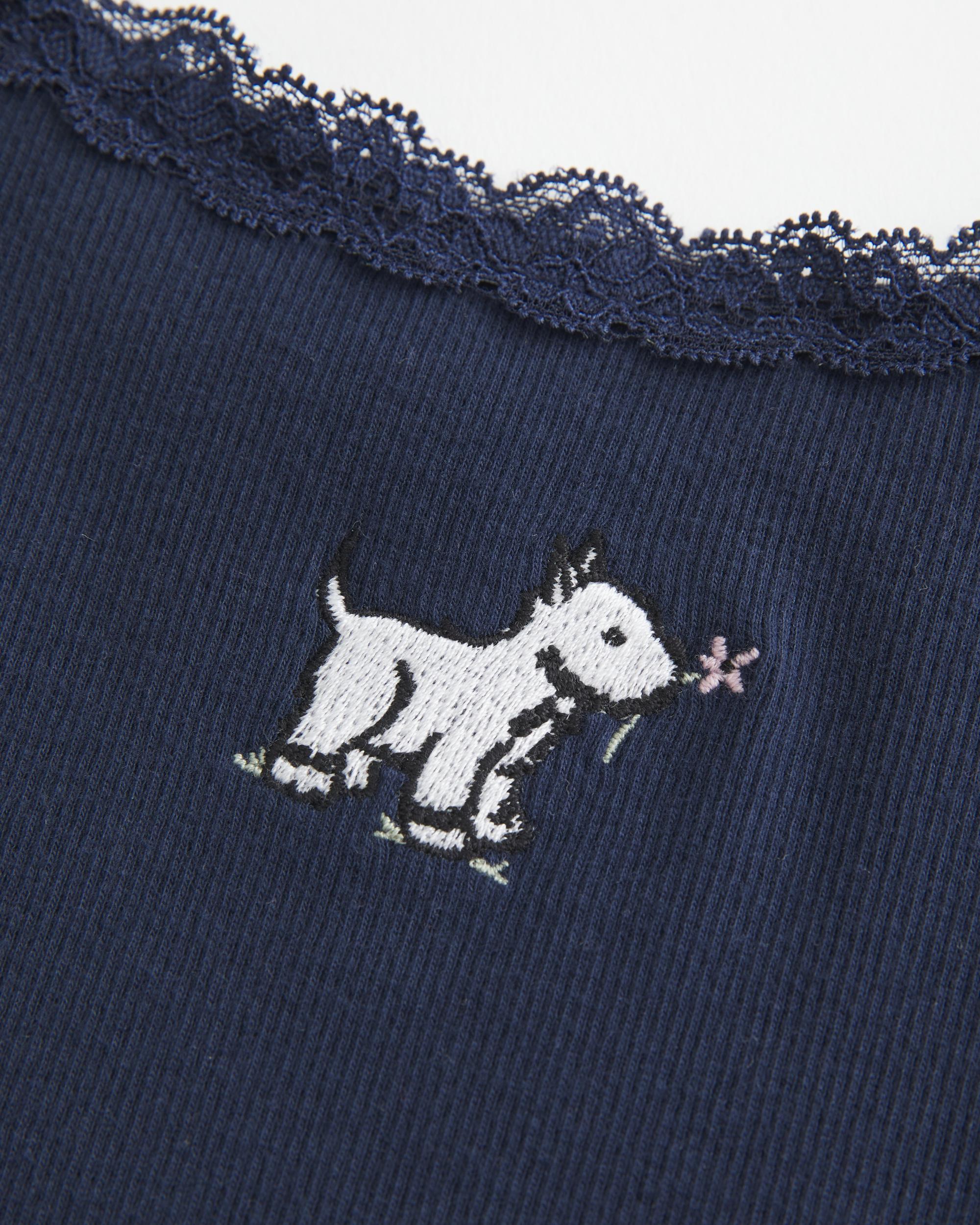 Lace Trim Dog Graphic Tank Product Image